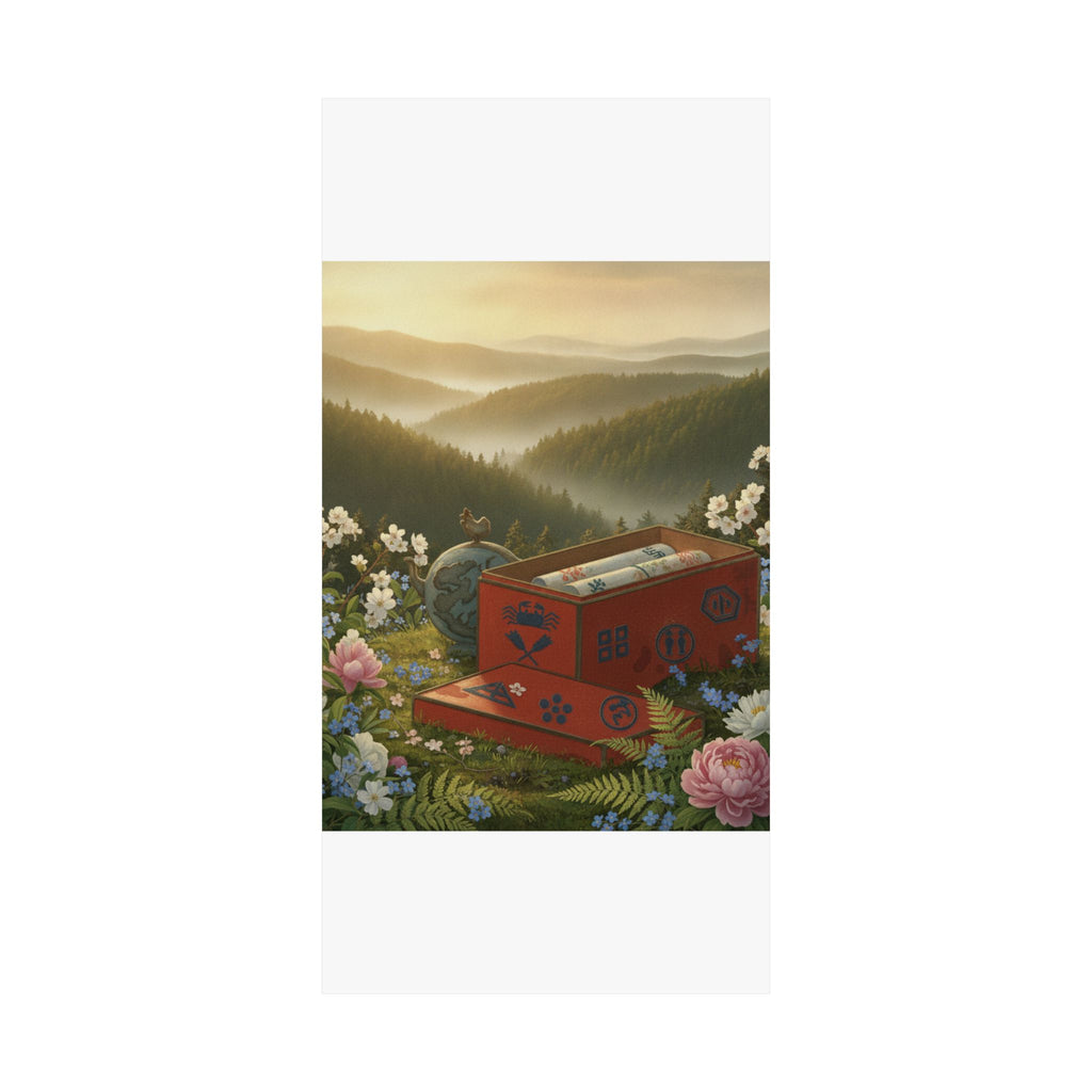 Scenic Nature — Red Lacquer Box And Water-Pot — Matte Poster