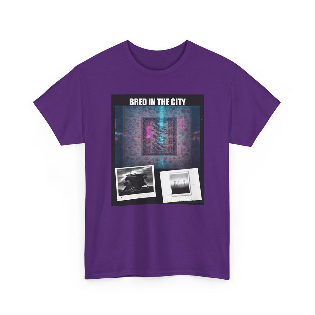BRED IN THE CITY Neon Glitch Collage Graphic Tee