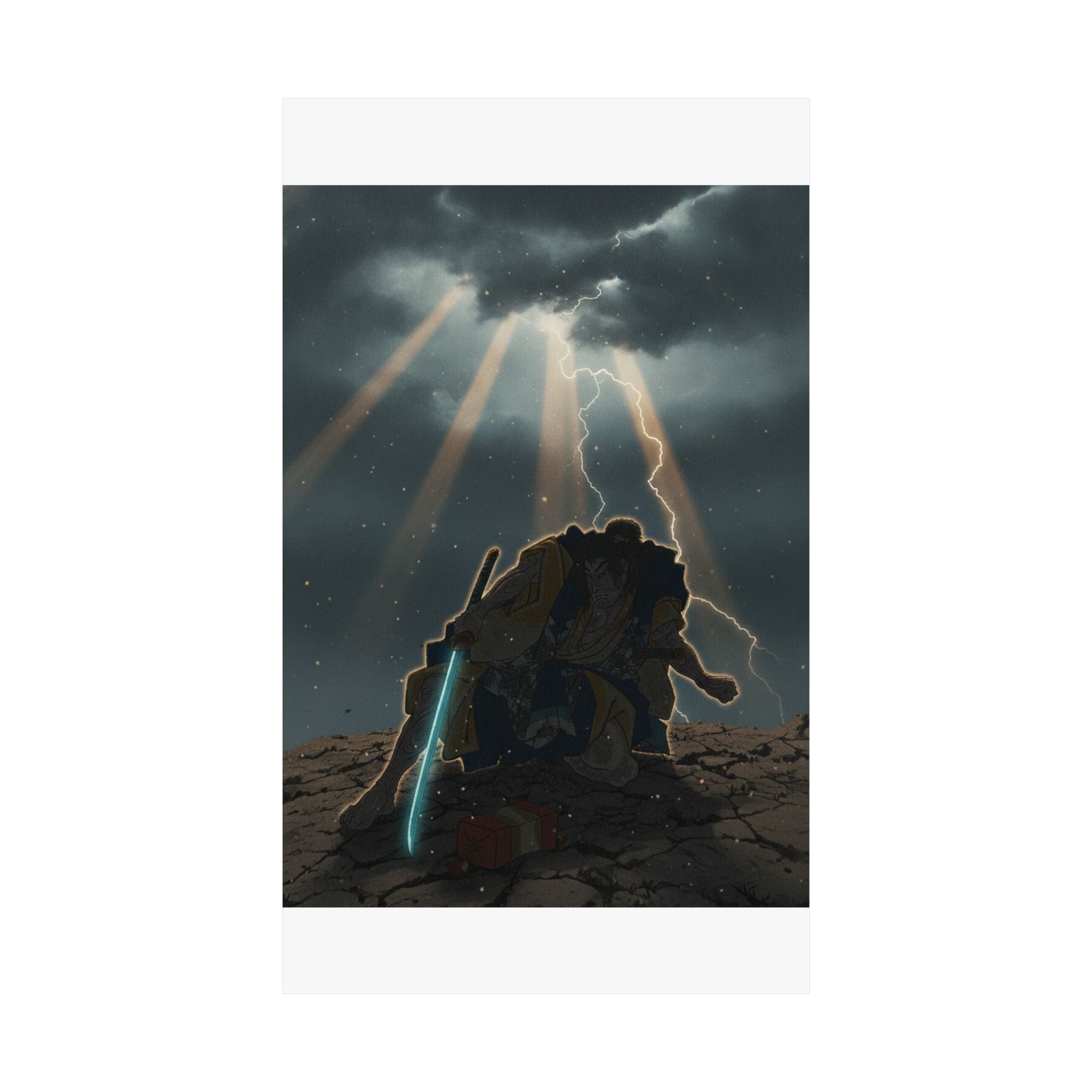 Dramatic Storm — “‘A Molted Cicada Shell’ (Utsusemi): Soga Gorō Tokimune,” From The Series Scenes — Matte Poster