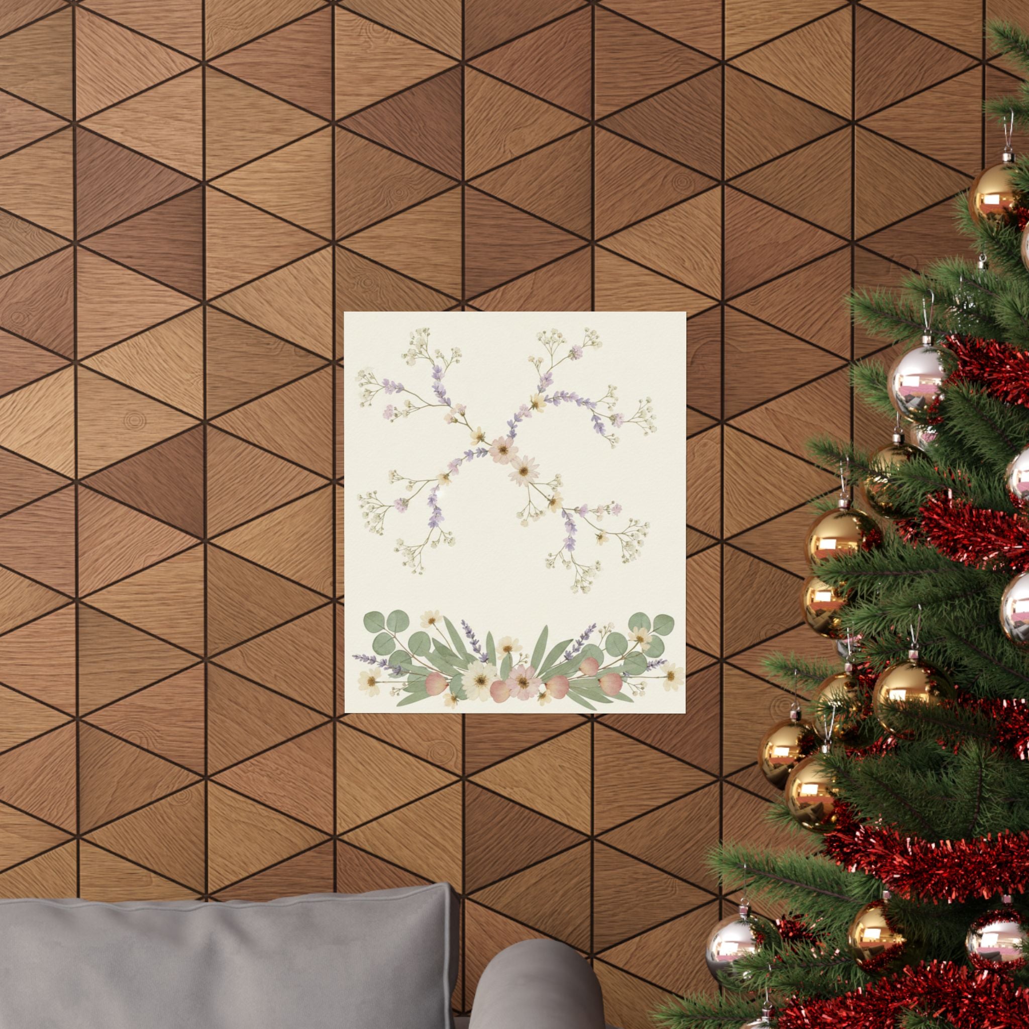 Pressed Lavender & Eucalyptus Garland Matte Poster