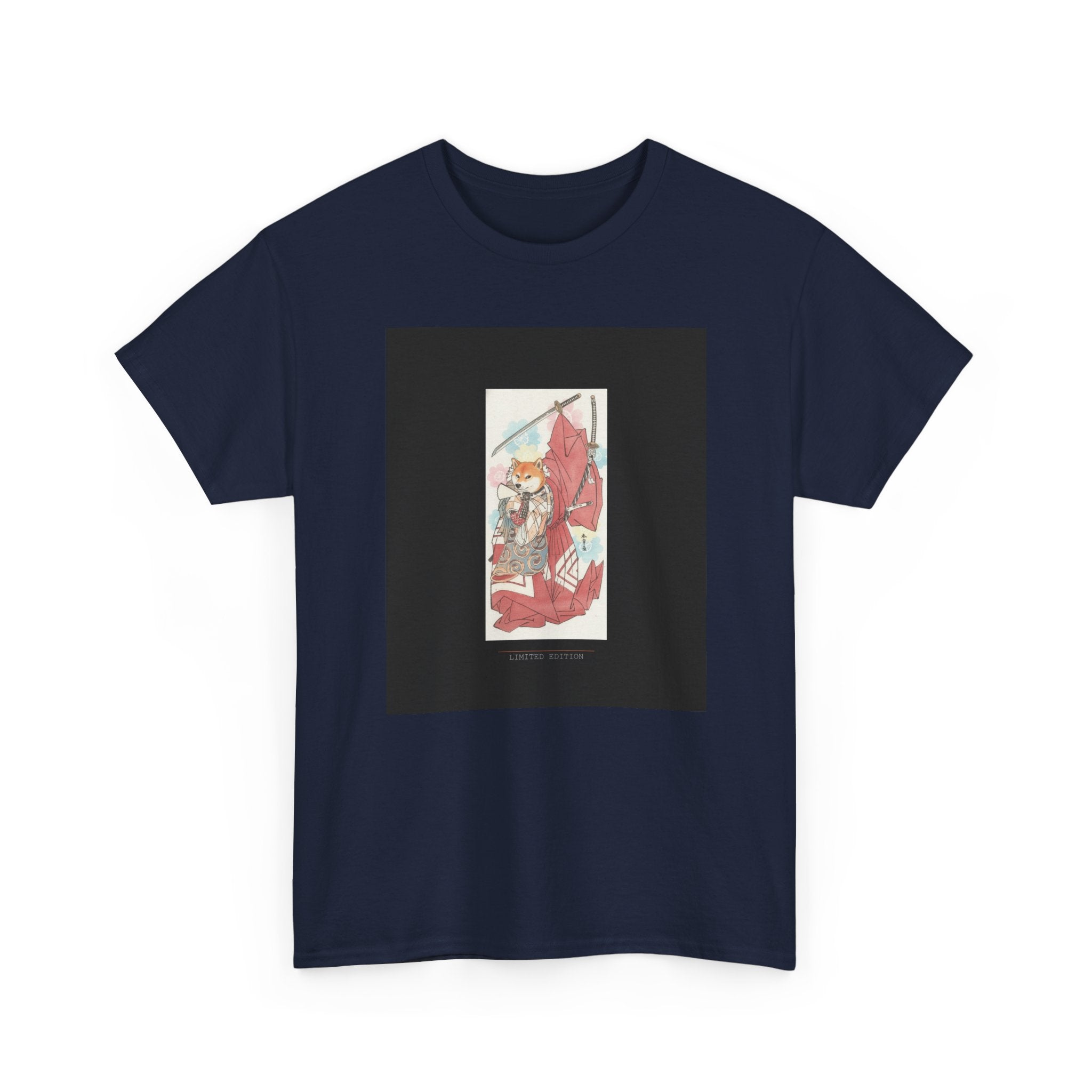 Shiba Inu Samurai Katana Watercolour Ukiyo-e Graphic Tee