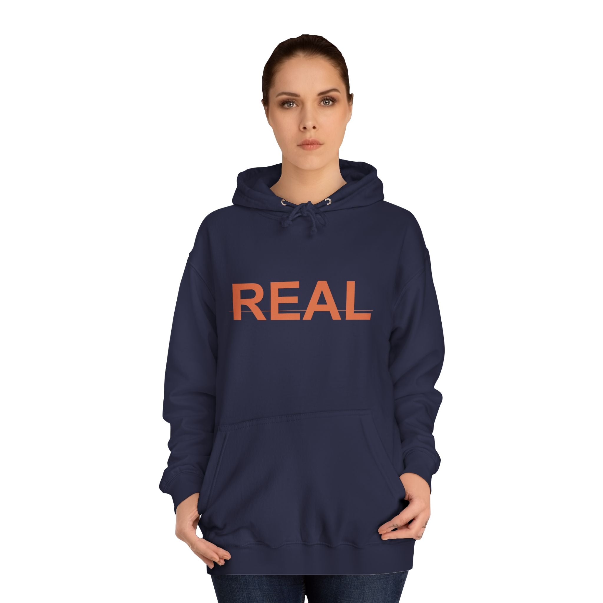 REAL Bold Burnt-Orange Minimal Typography Hoodie