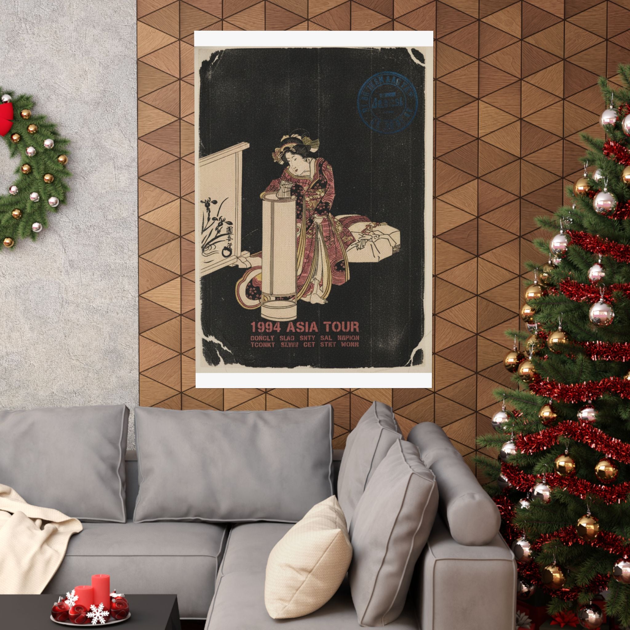 Vintage Bootleg — Young Woman Leaning Over A Tall Lamp — Matte Poster