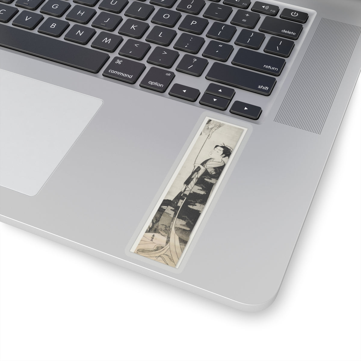 Ecommerce Main — A Woman Playing With A Monkey Which Has Climbed A Tree — Kiss-Cut Sticker