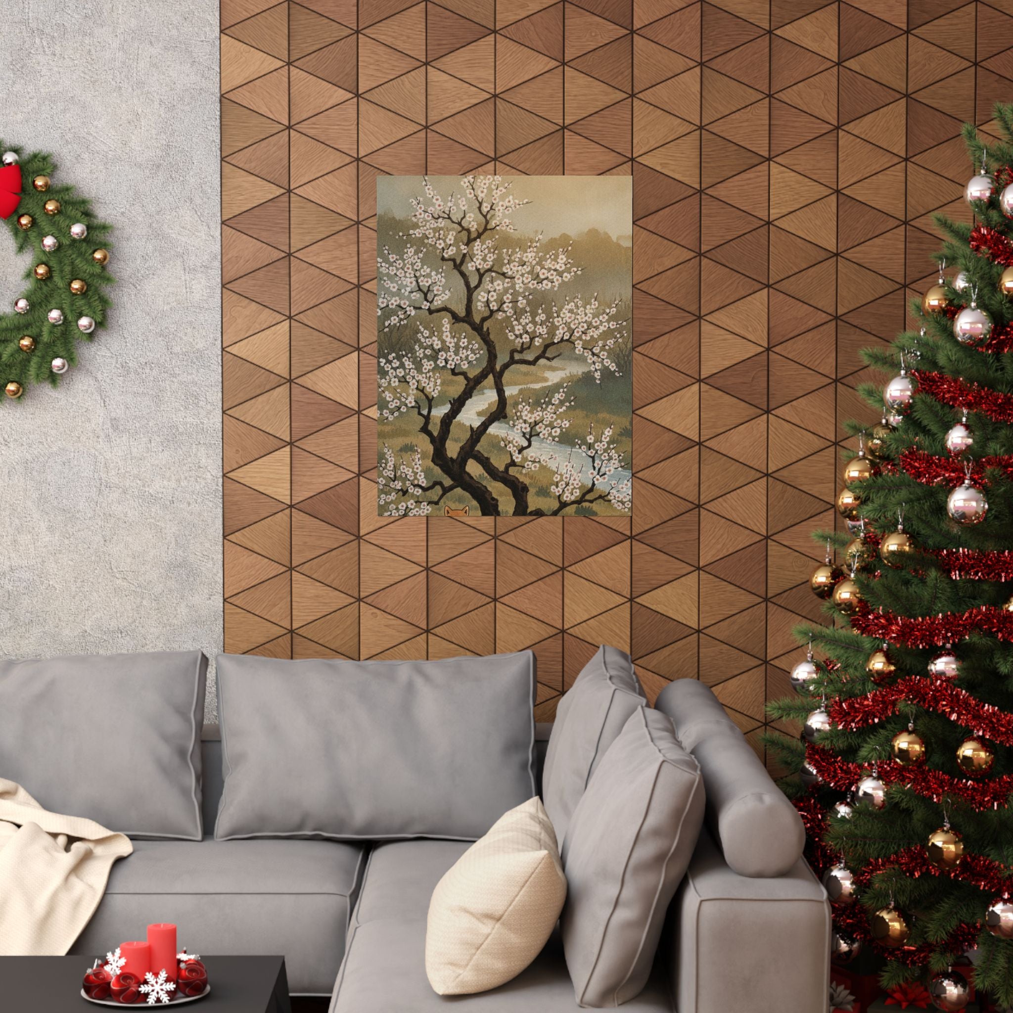 Scenic Nature — Plum Tree In Blossom — Matte Poster