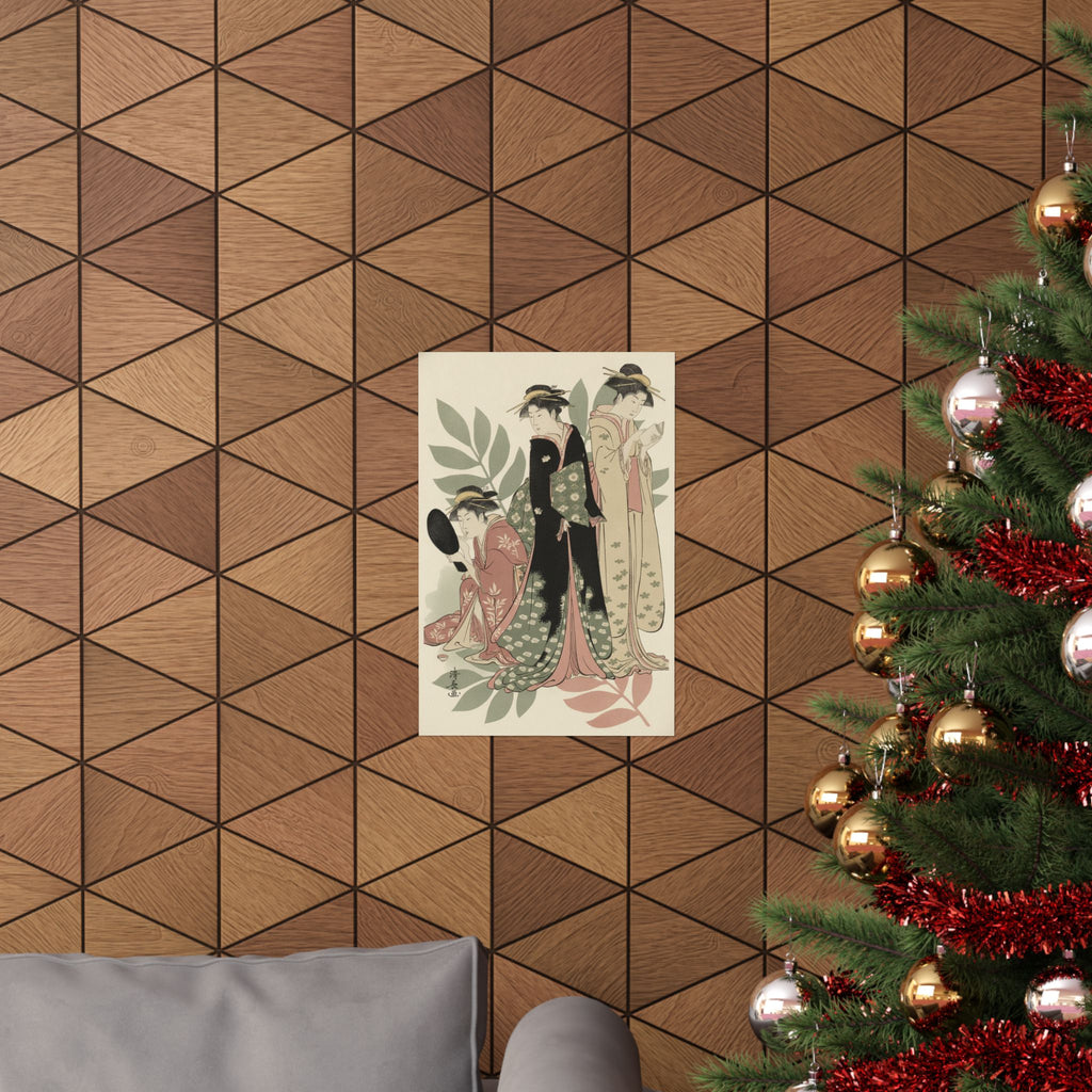 Botanical — Three Geishas Of Tachibana Street In Their Room — Matte Poster