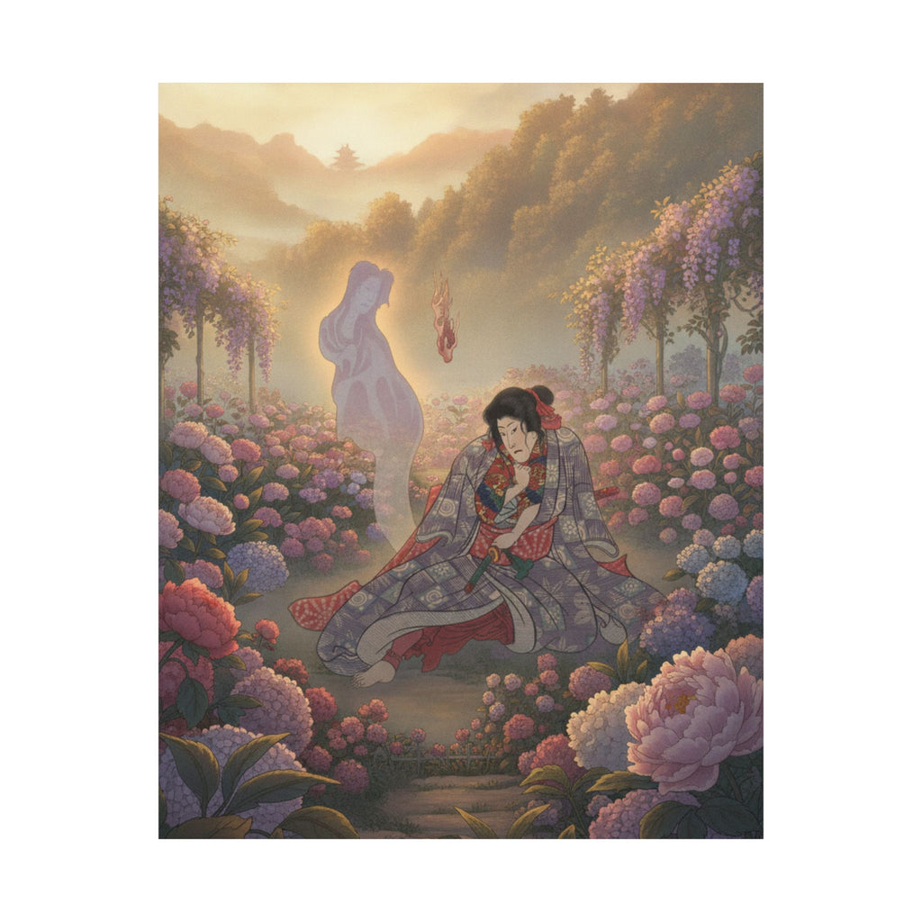 Scenic Nature — Toriyama Akinari Terutada With Ghost; (The Lavender Chapter) — Matte Poster