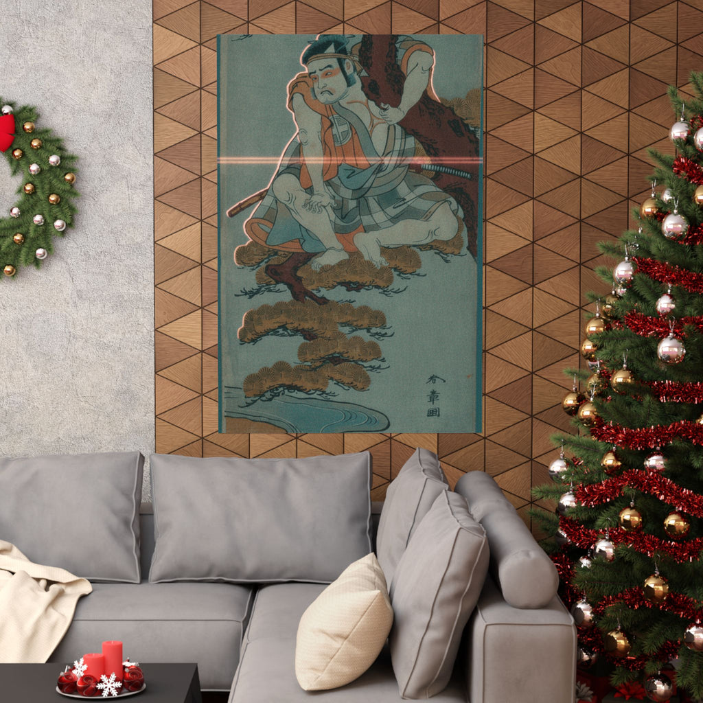 Cinematic — The Actor Otani Hiroemon Iii Watching From The Branches Of A Pine Tree Overhangi — Matte Poster