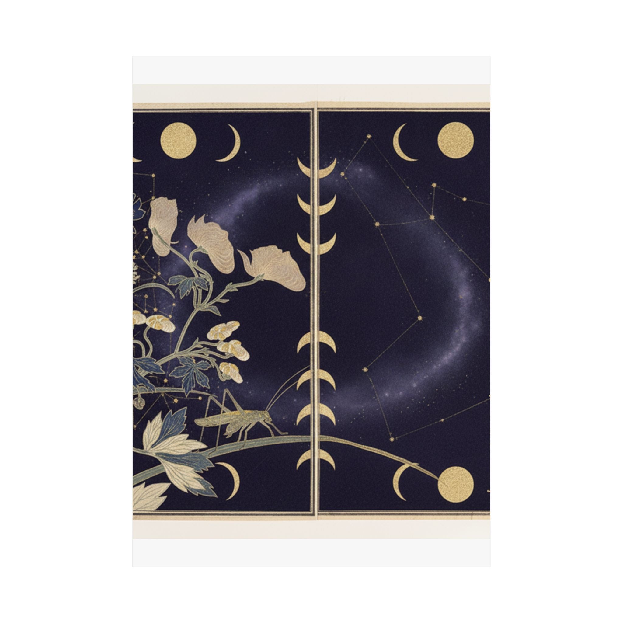 Celestial — Katydid (Umaoi-Mushi); Centipede, (Mukade), From The Picture Book Of Crawling Cr — Matte Poster