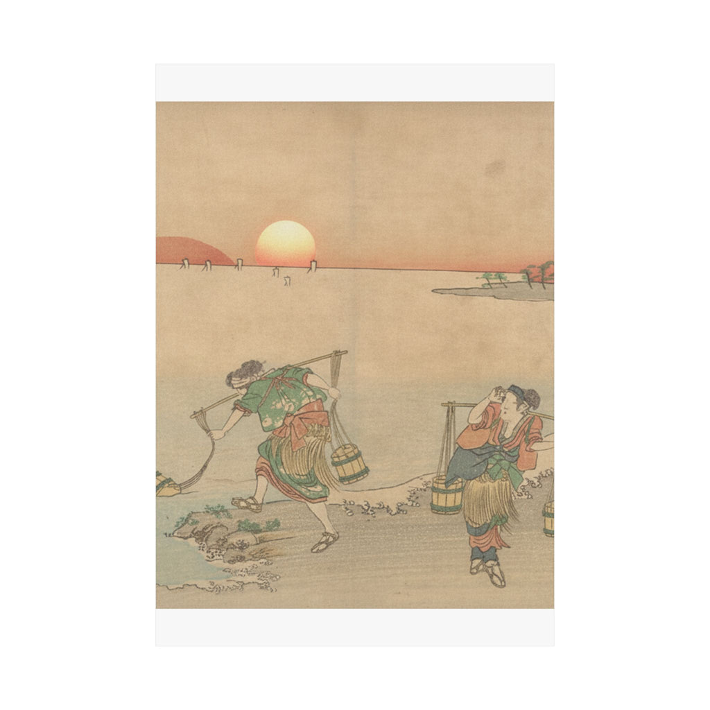 Scenic Nature — Three Water Carriers At The Shore — Matte Poster