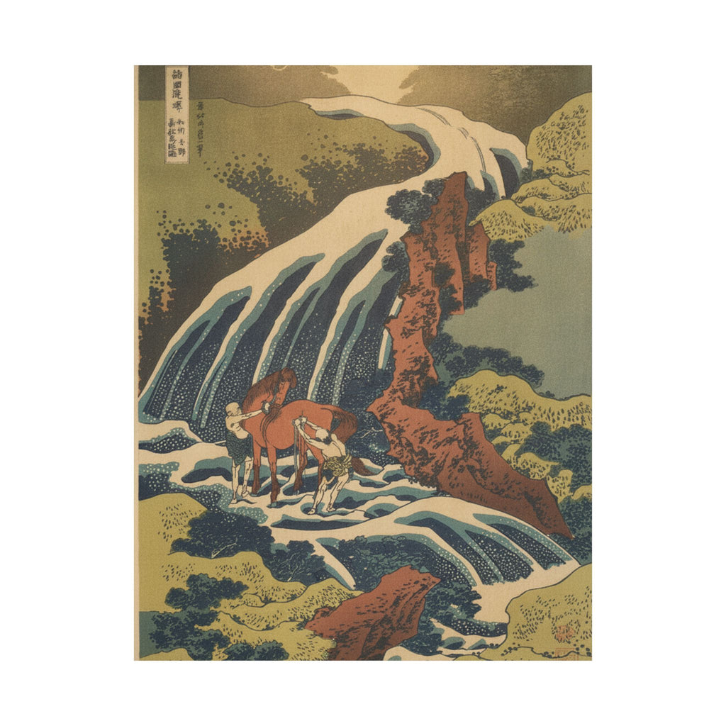 Scenic Nature — The Waterfall Where Yoshitsune Washed His Horse At Yoshino In Yamato Province (W — Matte Poster