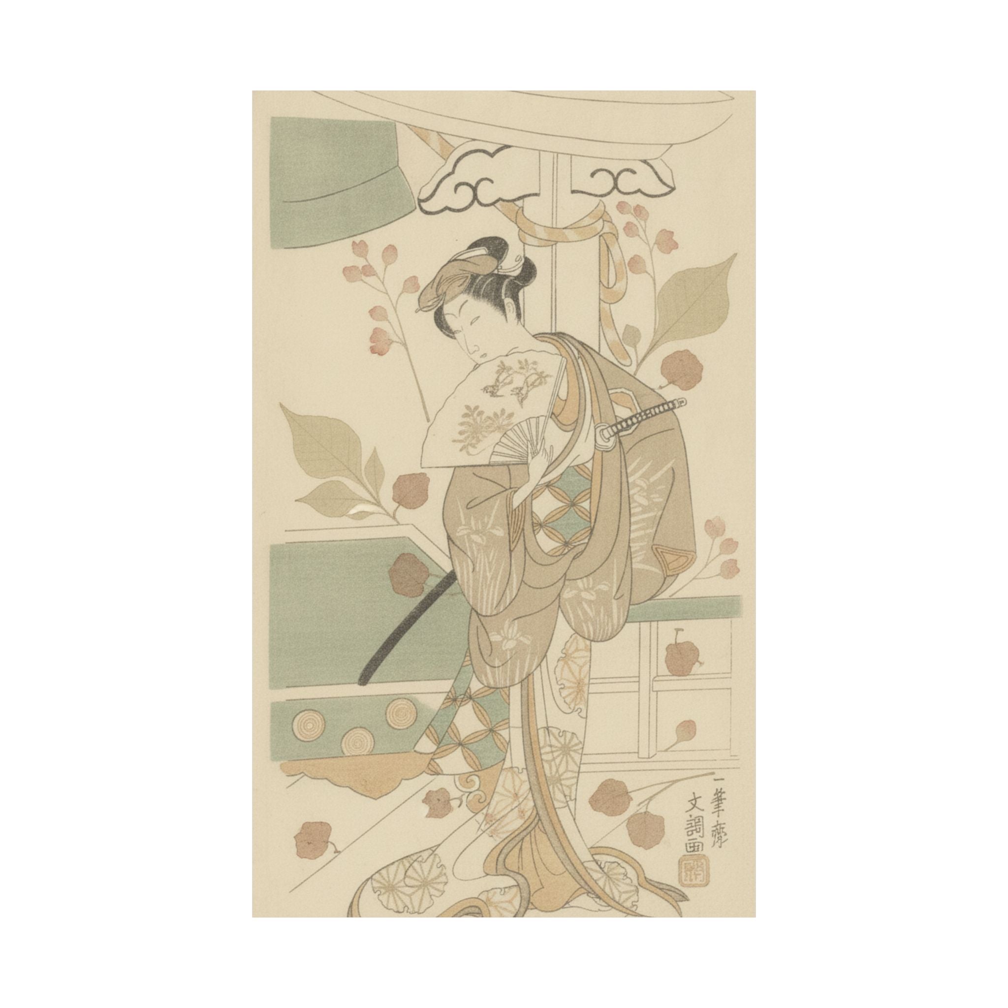 Botanical — The Actor Ichikawa Uzayemon Ix 1724–1785 In A Female Role — Matte Poster
