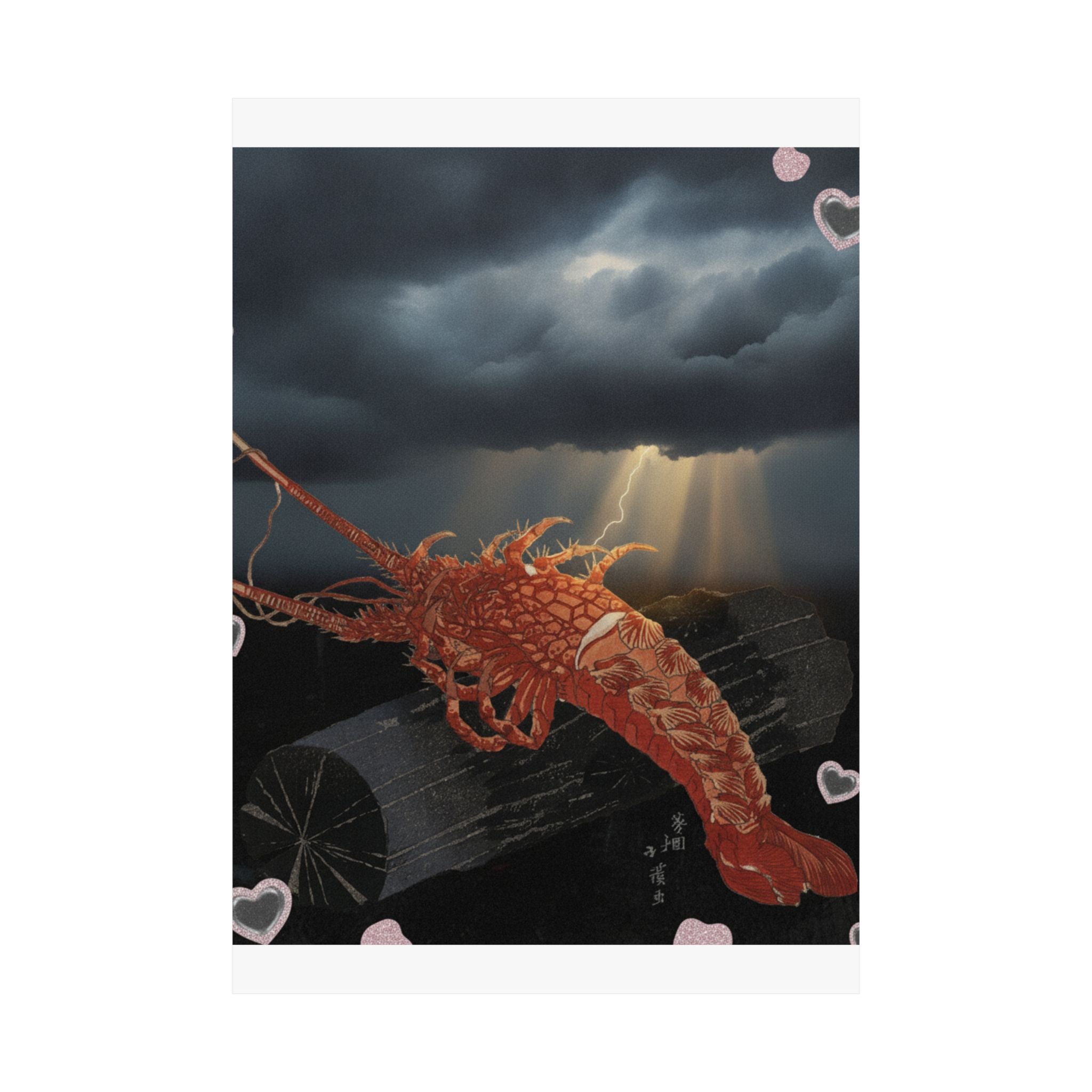 Dramatic Storm — Lobster On A Piece Of Charcoal — Matte Poster
