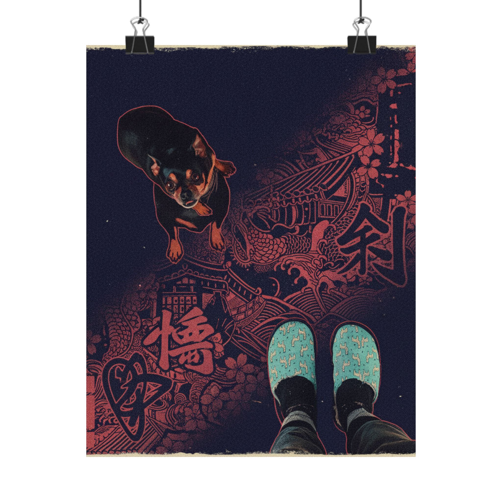 Japanese Street — Dog — Matte Poster