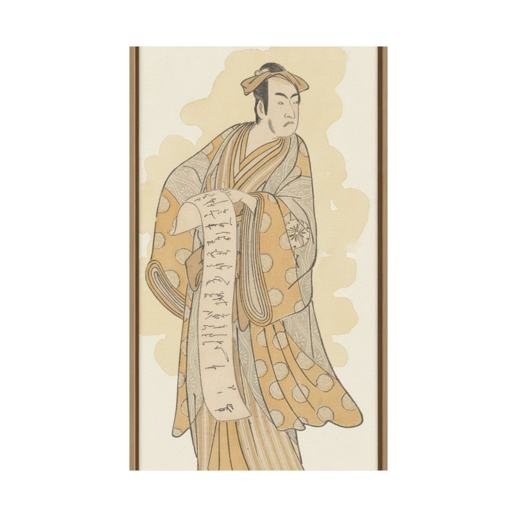 Watercolor — The Actor, Matsumoto Koshiro I 1674–1730 Reading A Letter — Matte Poster