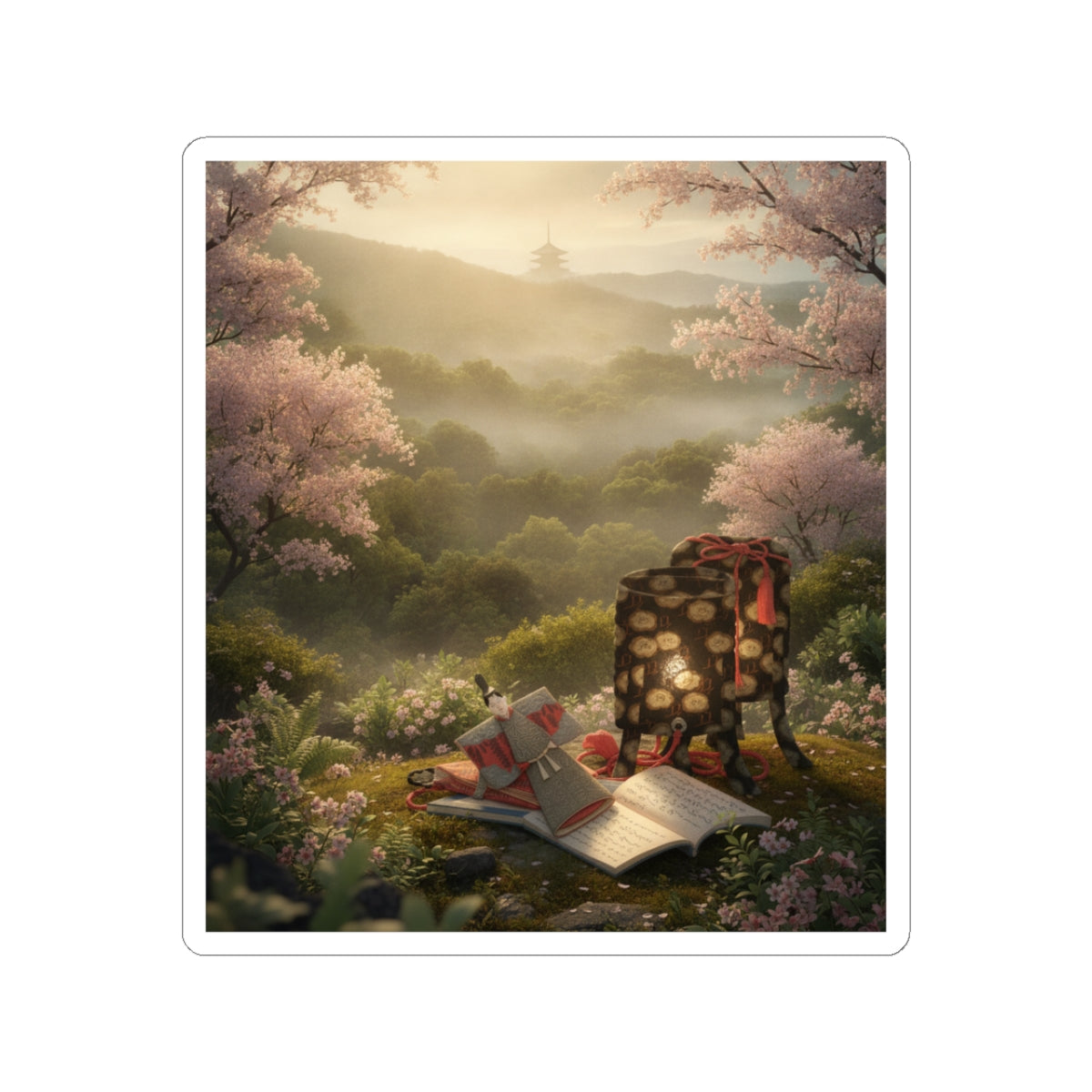Scenic Nature — The Doll Festival, Third Day Of The Third Month — Kiss-Cut Sticker