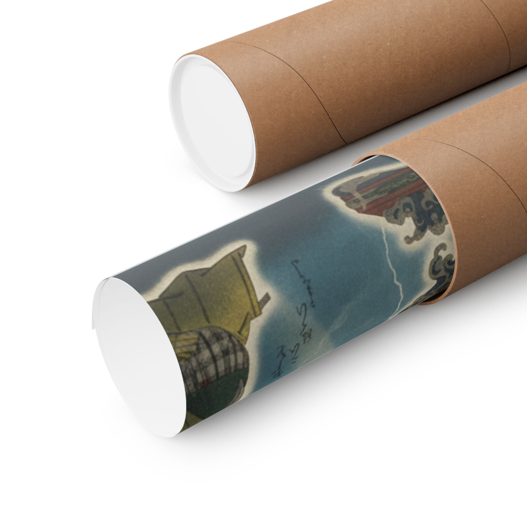 Dramatic Storm — Moveable Rotating Calendar Mounted On Elaborate Wave-Base With Rabbit Crest — Matte Poster