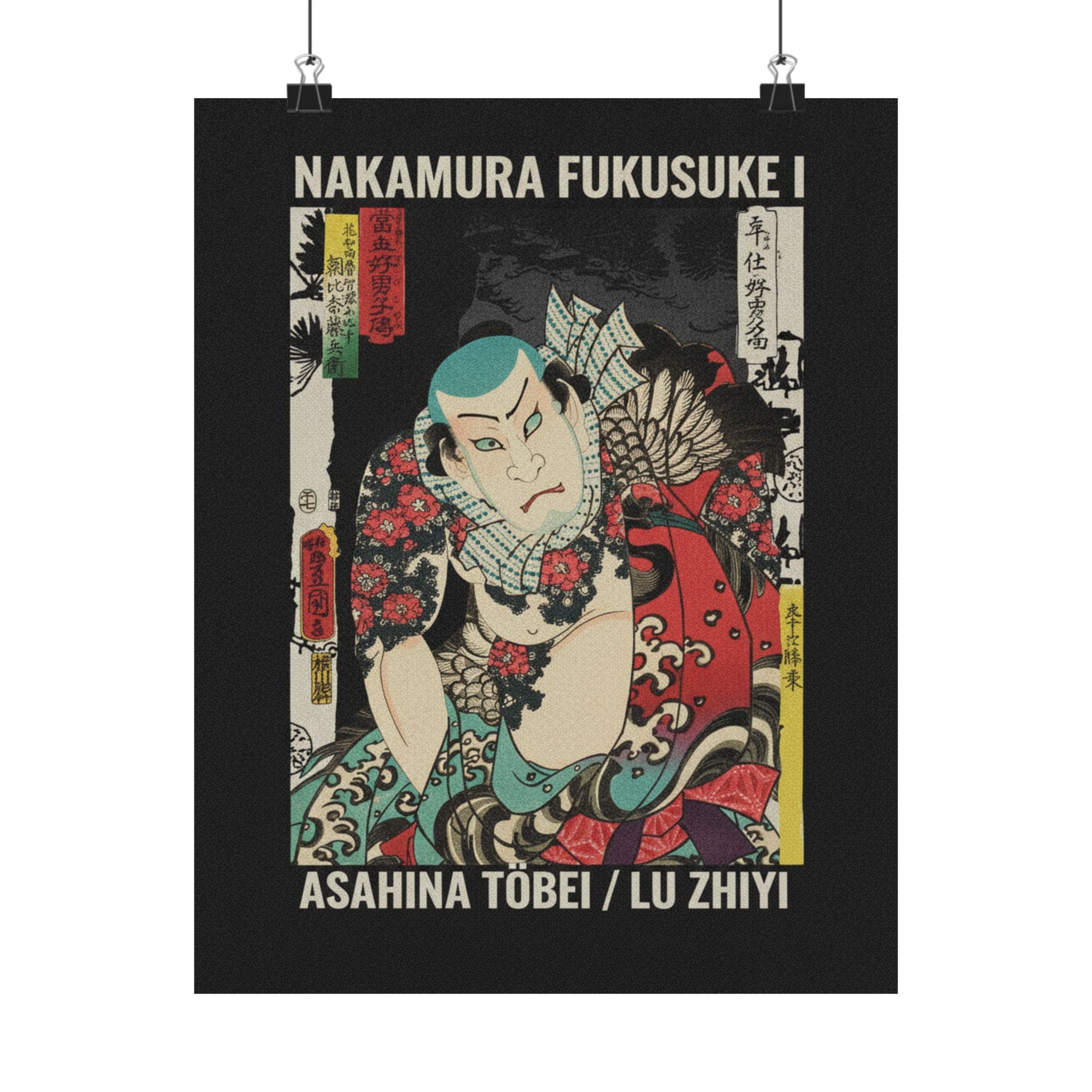 Streetwear Collage — The Actor Nakamura Fukusuke I As Asahina Tōbei, Likened To Lu Zhishen The Tattoo — Matte Poster