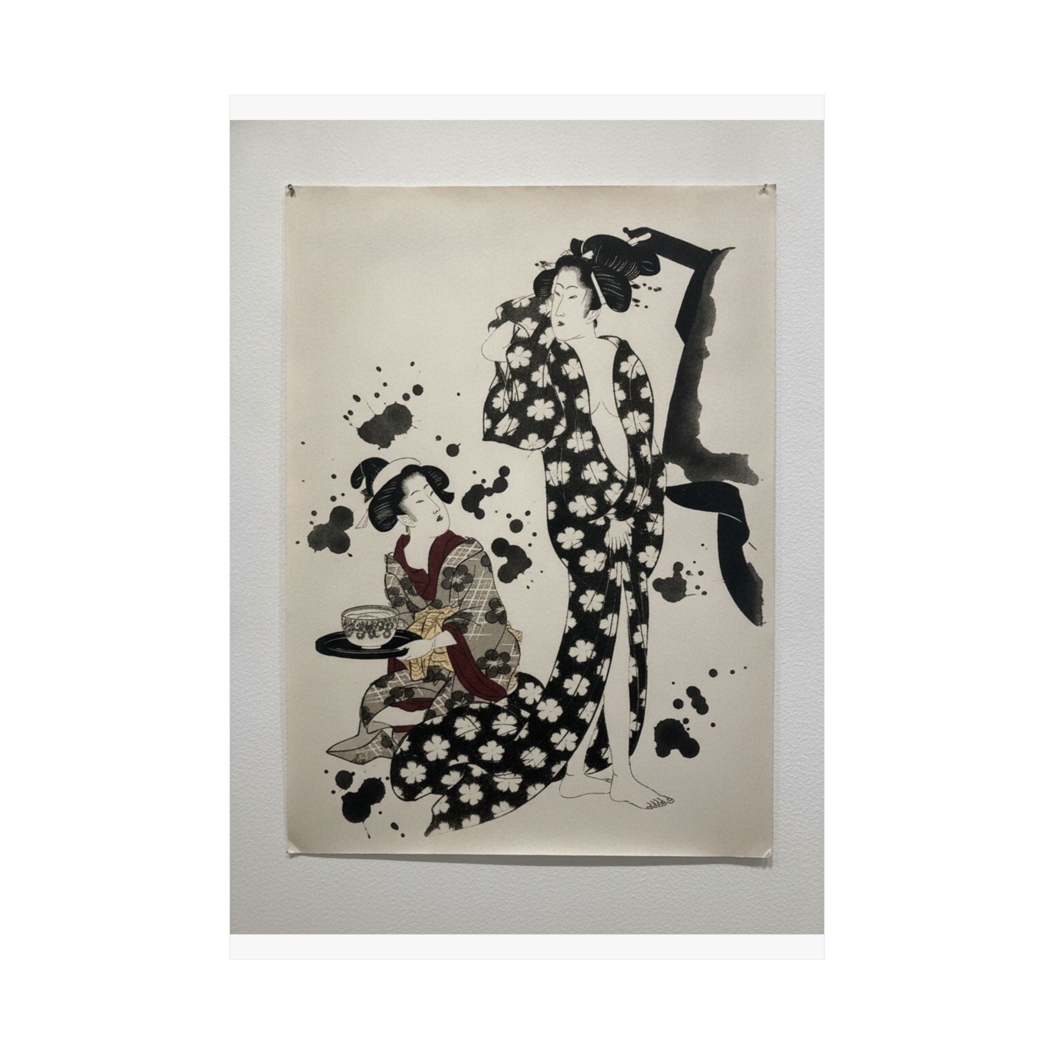 Watercolor — Young Woman Making Her Toilet — Matte Poster