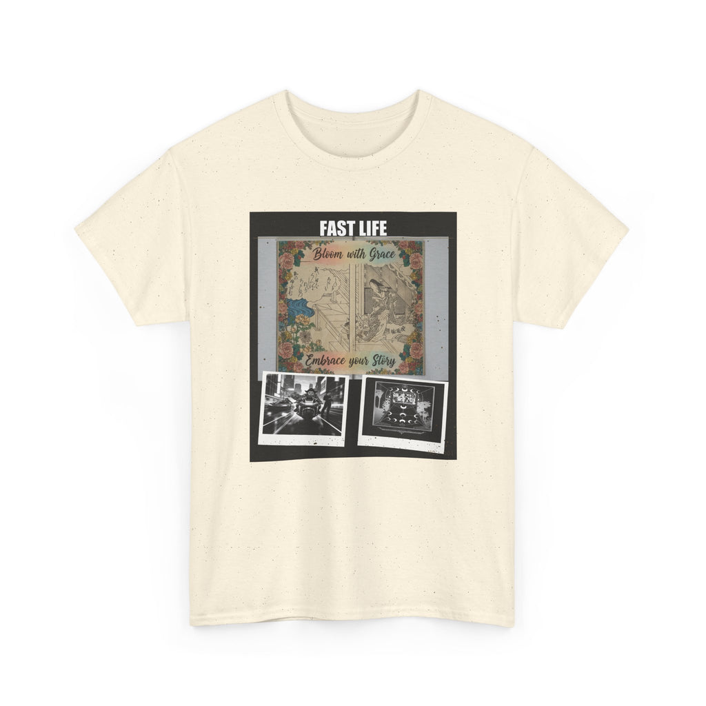 FAST LIFE Vintage Floral Collage Poster Graphic Tee