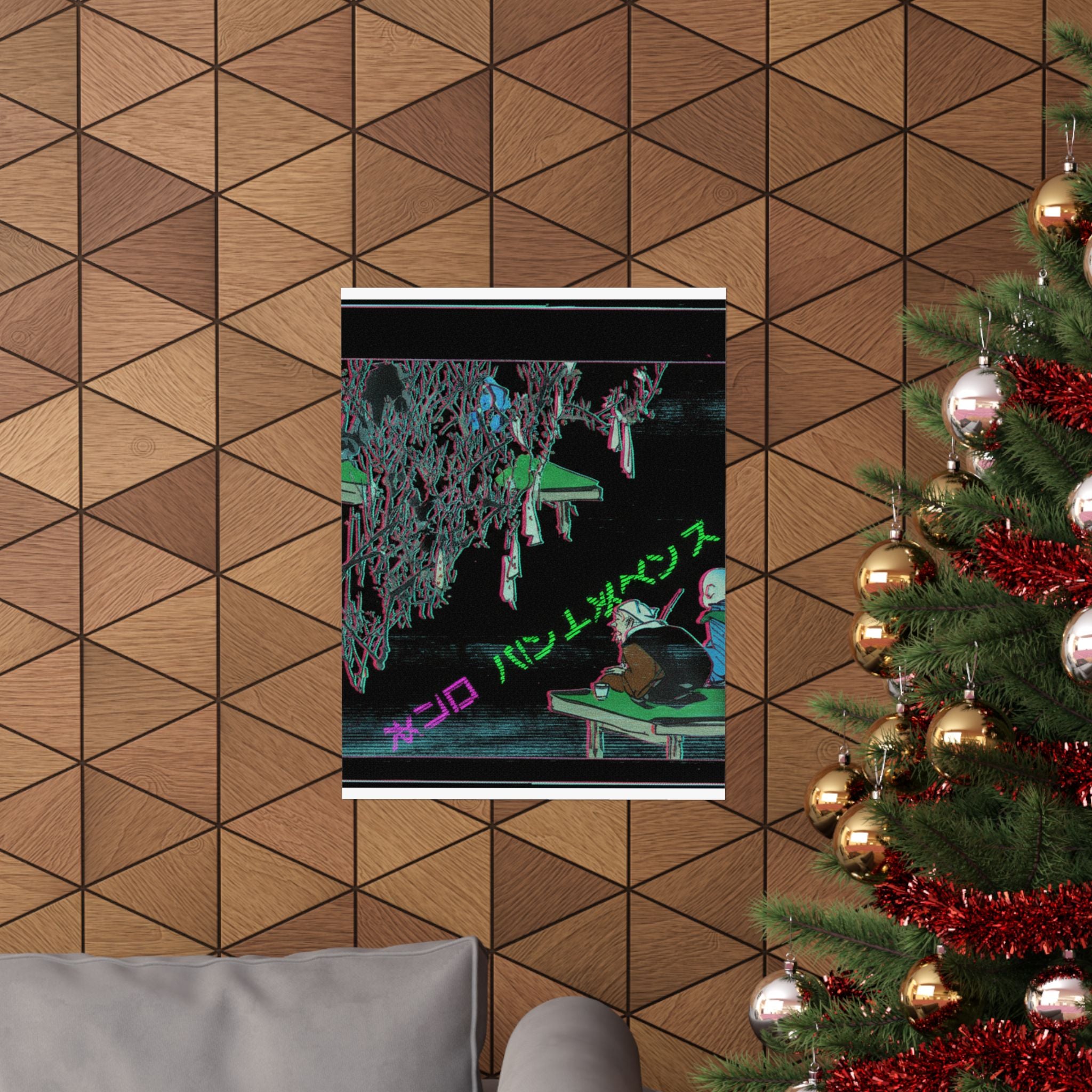 Glitch Culture — Two Pilgrims Gazing At A Tree Festooned With Prayers — Matte Poster