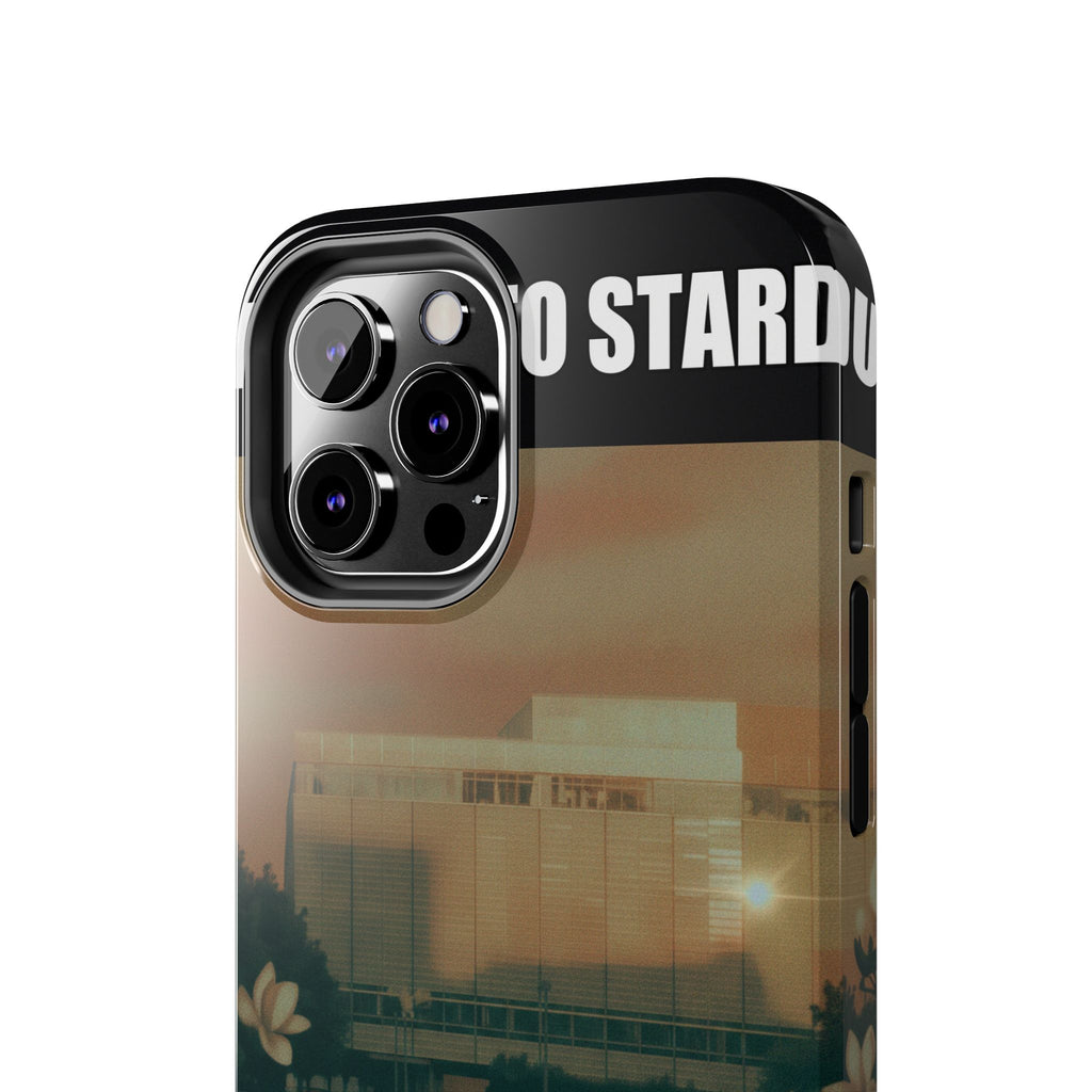 Dusk Brutalist Building and Daisies Photo Phone Case