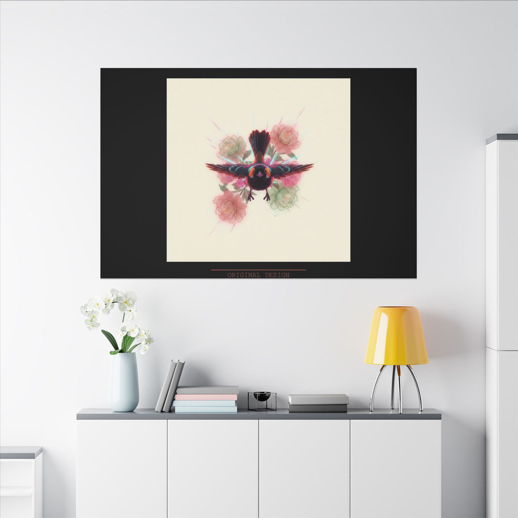 BRED IN THE CITY Flying Bird & Roses Matte Canvas