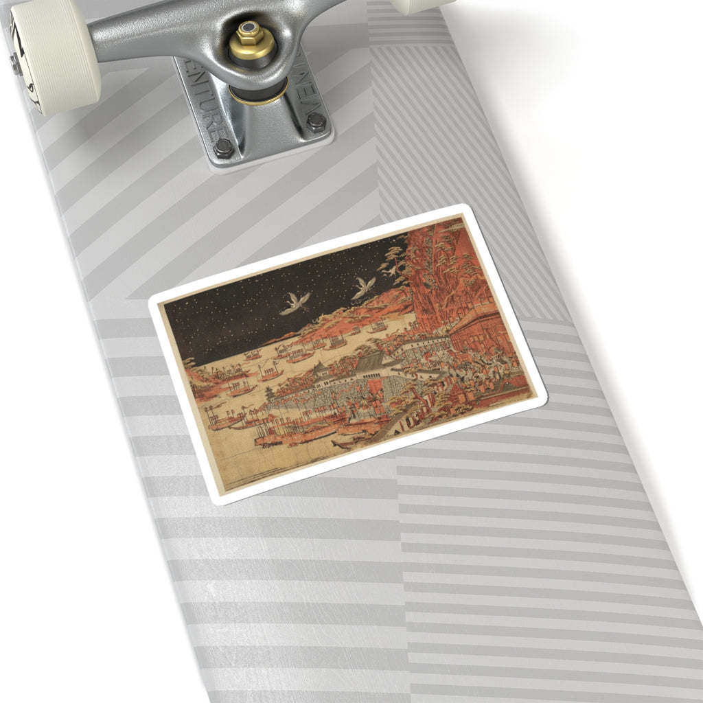 Japanese Street — Battle Of Ichi–No–Tani, March 21, 1184 — Kiss-Cut Sticker