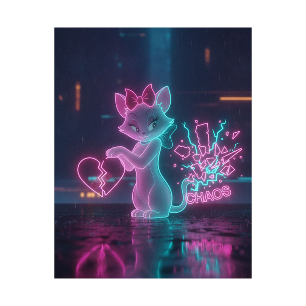 Neon Noir — Cat — Matte Poster