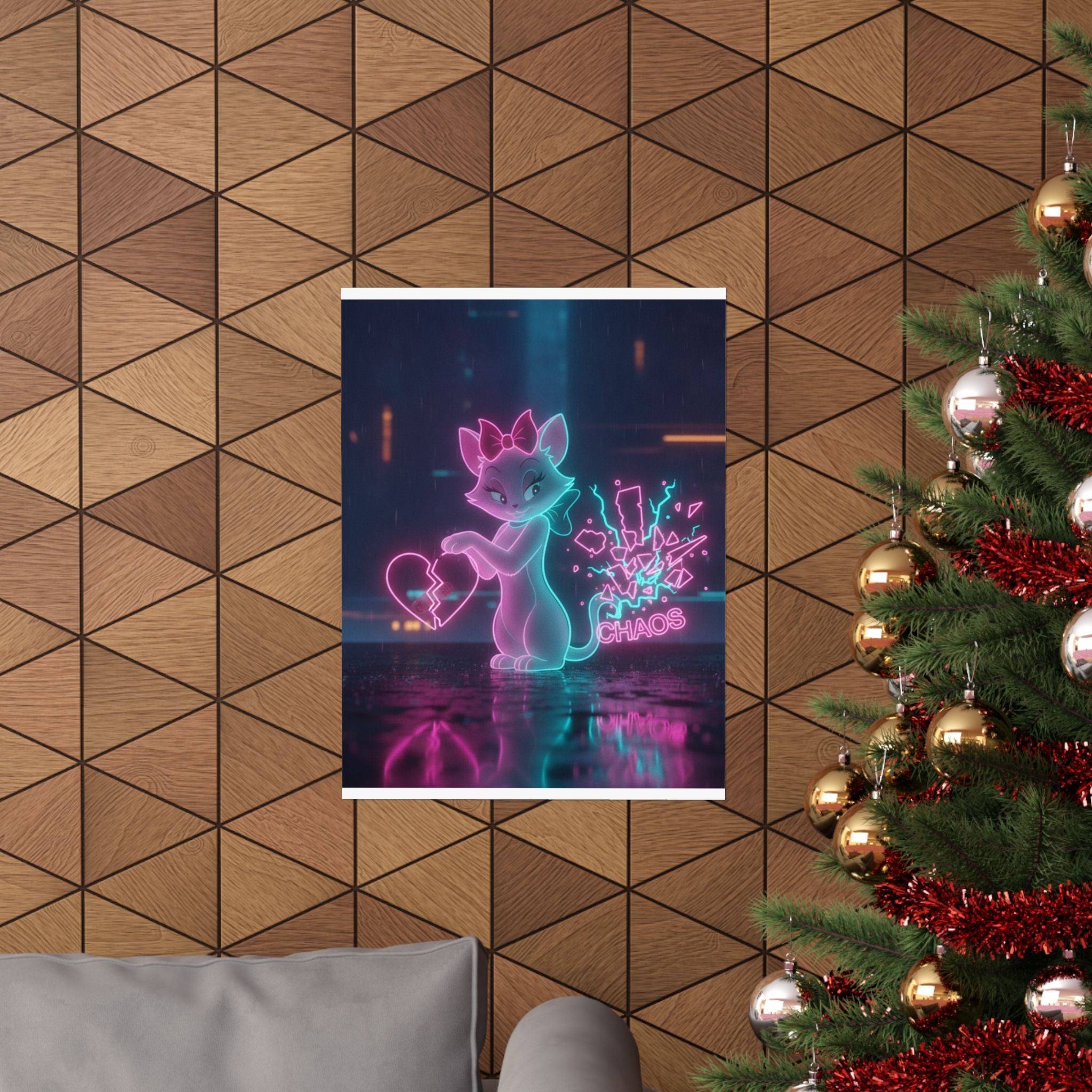 Neon Noir — Cat — Matte Poster