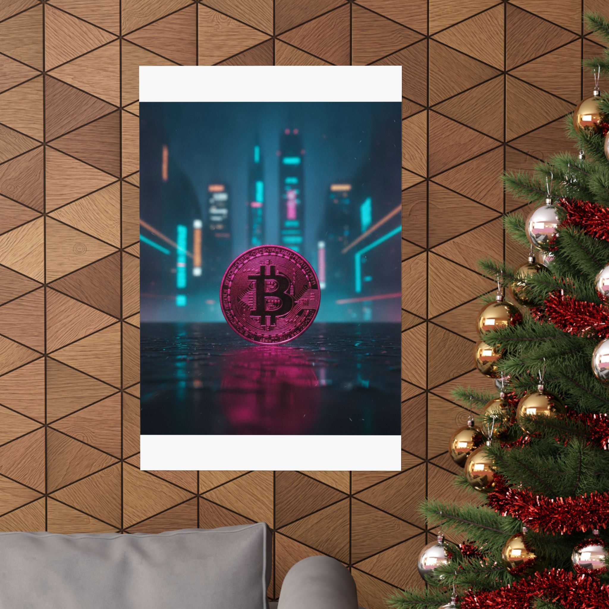 Neon Noir — Coin — Matte Poster