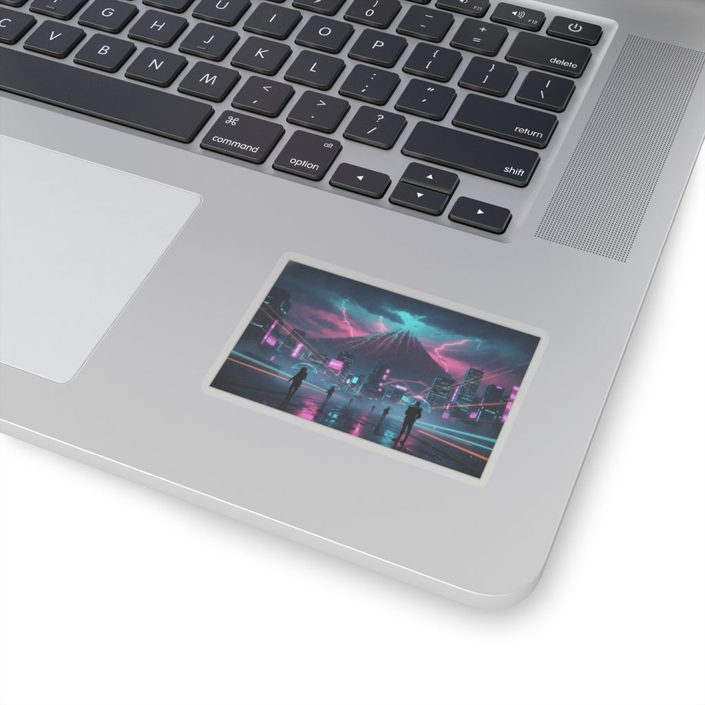 Neon Noir — Storm Below Mount Fuji (Sanka No Haku U), From The Series Thirty-Six Views Of Mo — Kiss-Cut Sticker