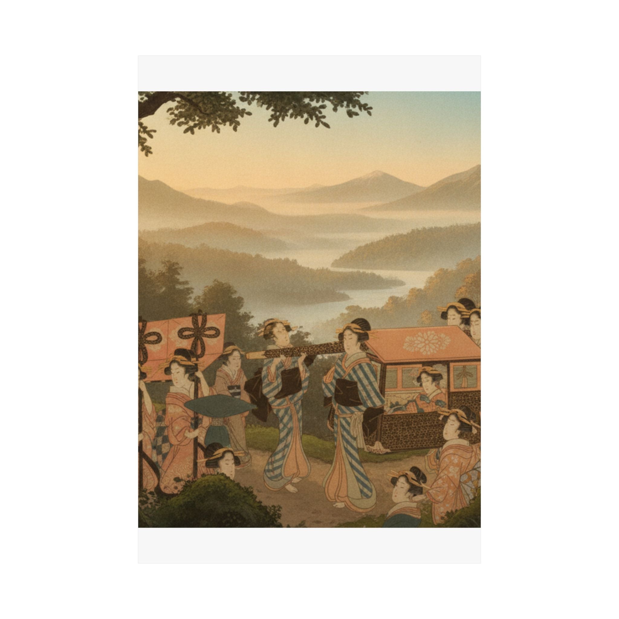 Scenic Nature — Promenade Of Famous Beauty Escorted By Many Female Attendants — Matte Poster