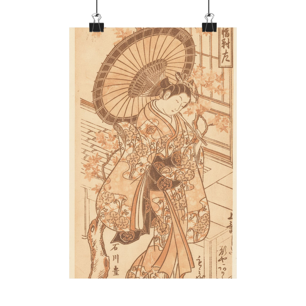 Southern Sunset — Young Lady With Parasol In The Yoshiwara District — Matte Poster