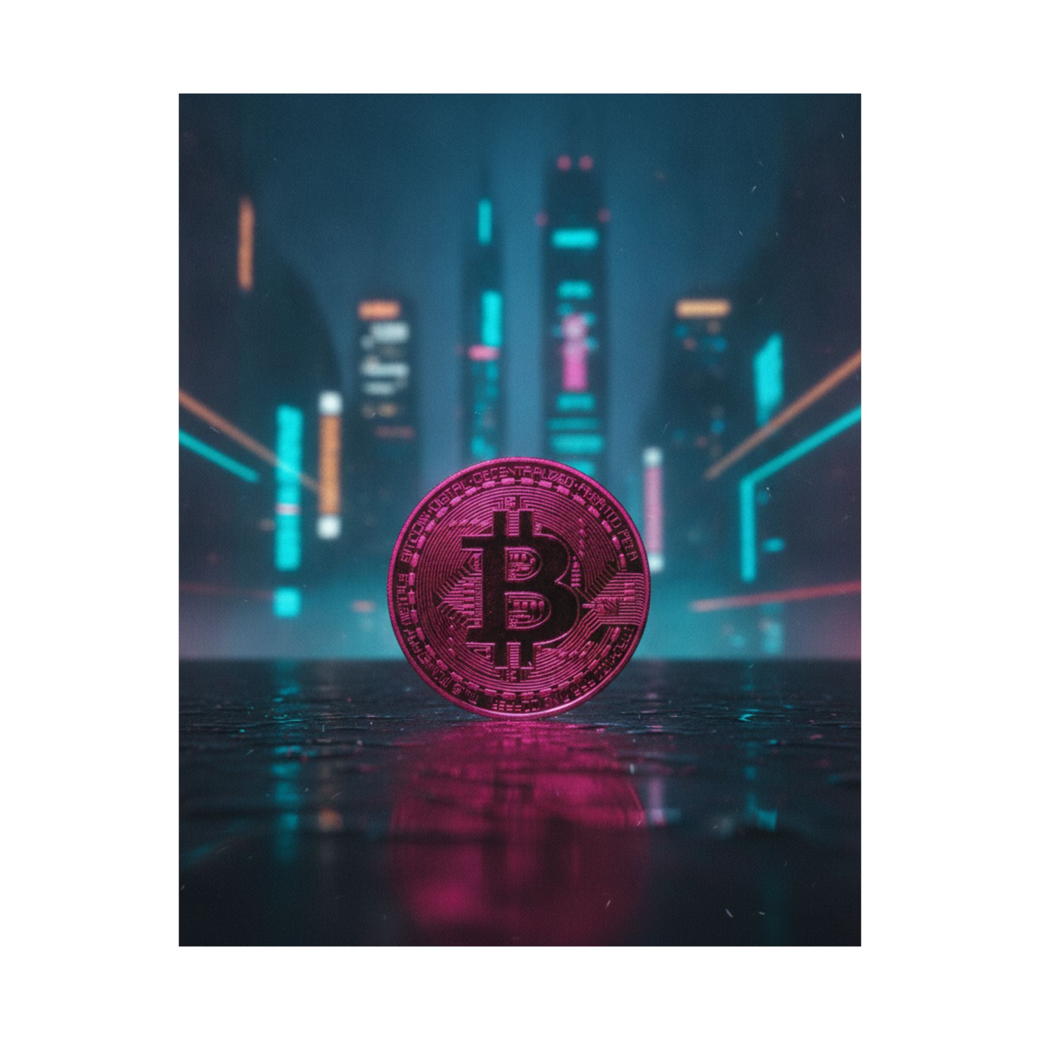Neon Noir — Coin — Matte Poster