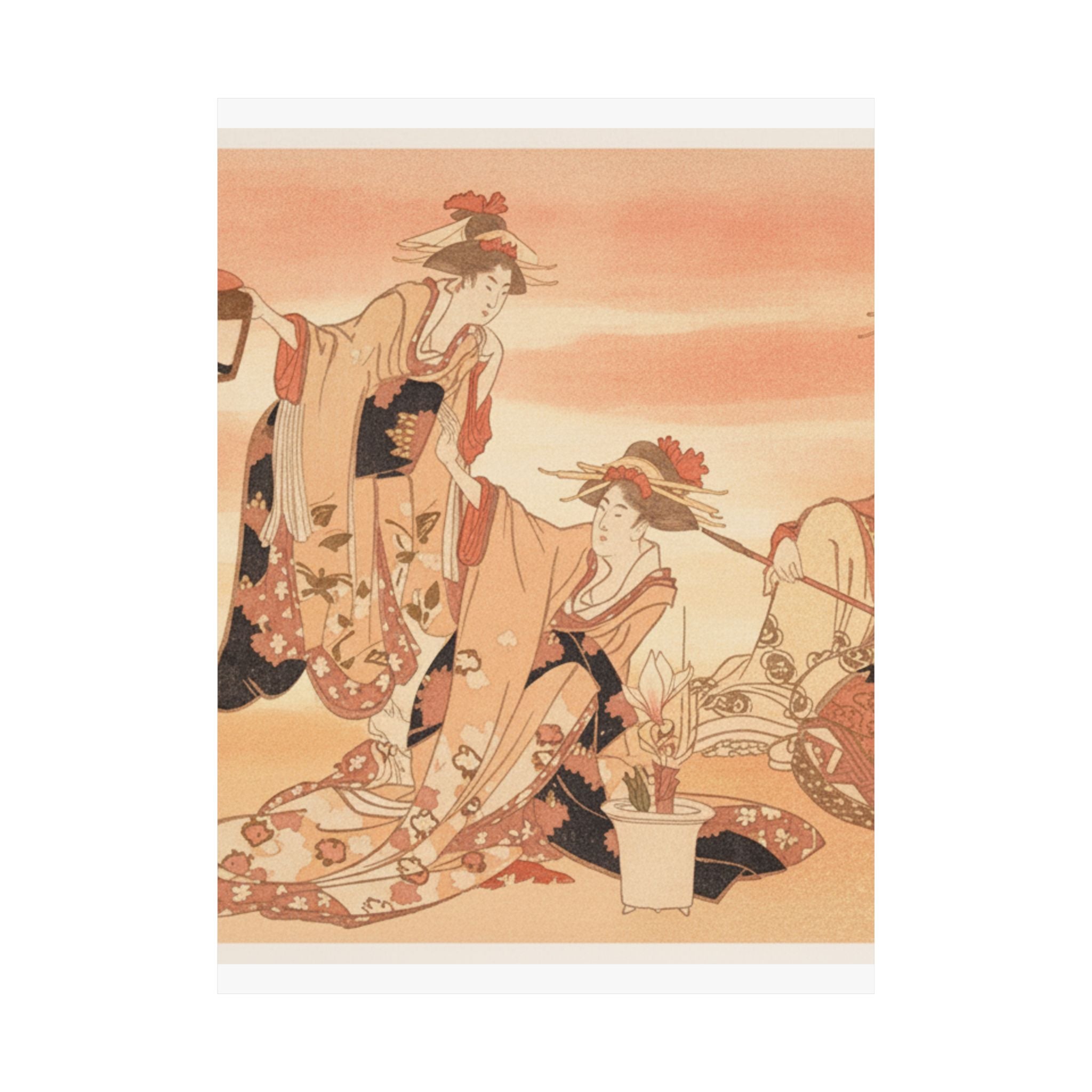Southern Sunset — Three Young Ladies Visiting Together — Matte Poster