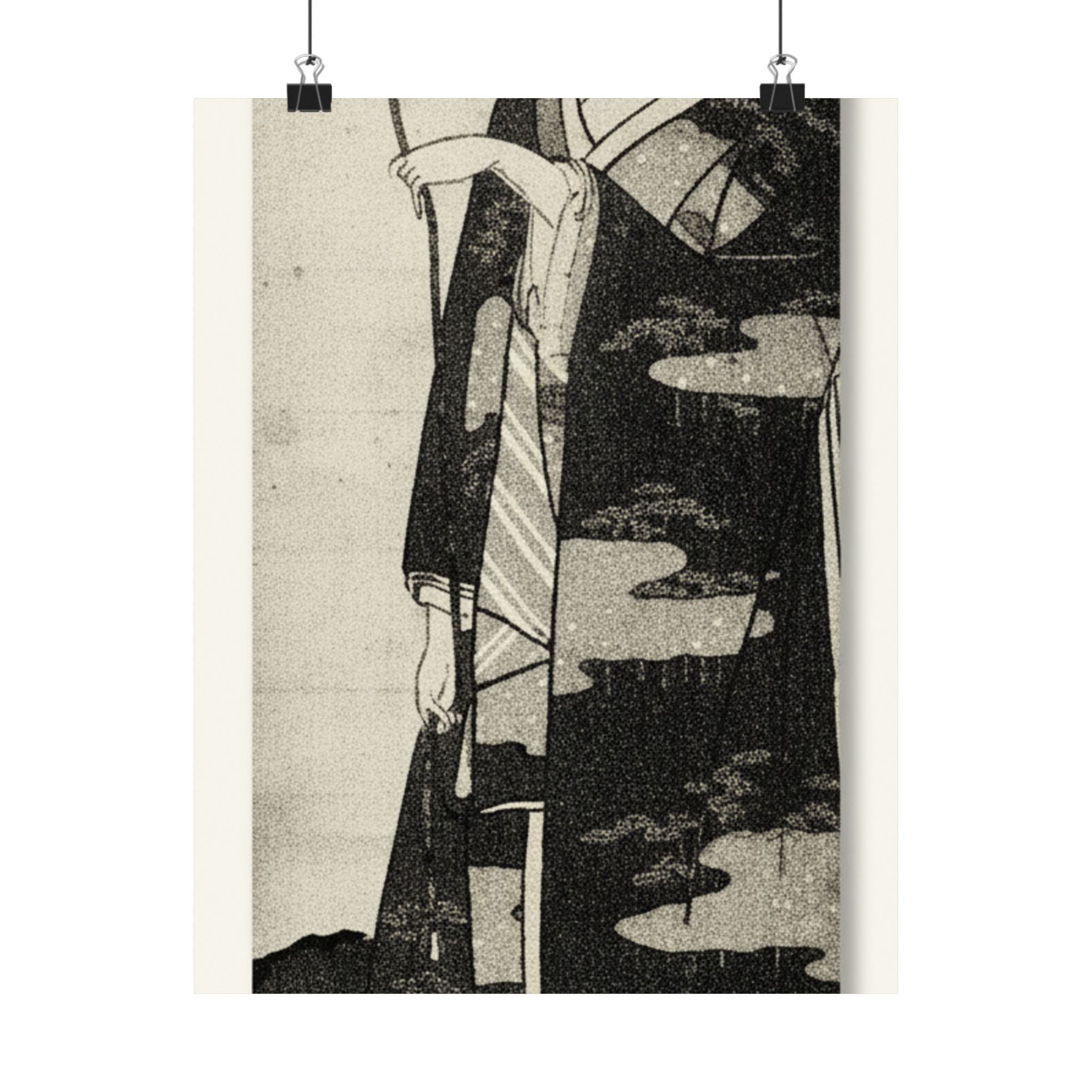 Ecommerce Main — A Woman Playing With A Monkey Which Has Climbed A Tree — Matte Poster