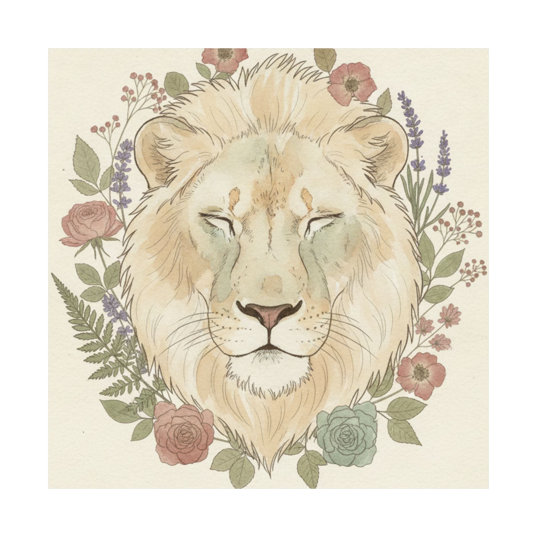 Botanical — Lion — Matte Poster