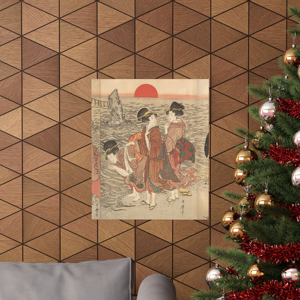 Ecommerce Main — Women Worshipping The Rising Sun Between The Twin Rocks At Ise — Matte Poster