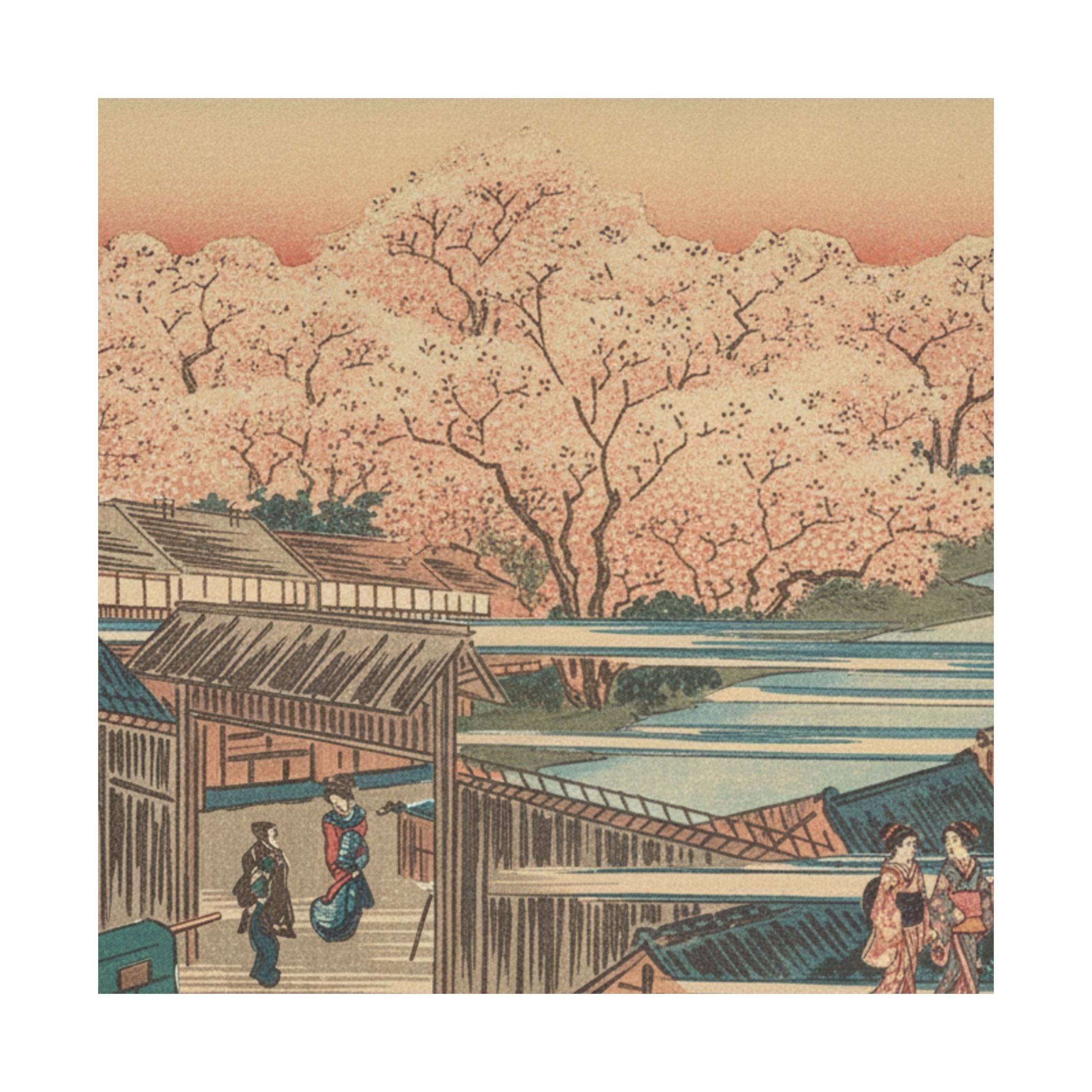 Scenic Nature — Morning Cherries At Yoshiwara — Matte Poster