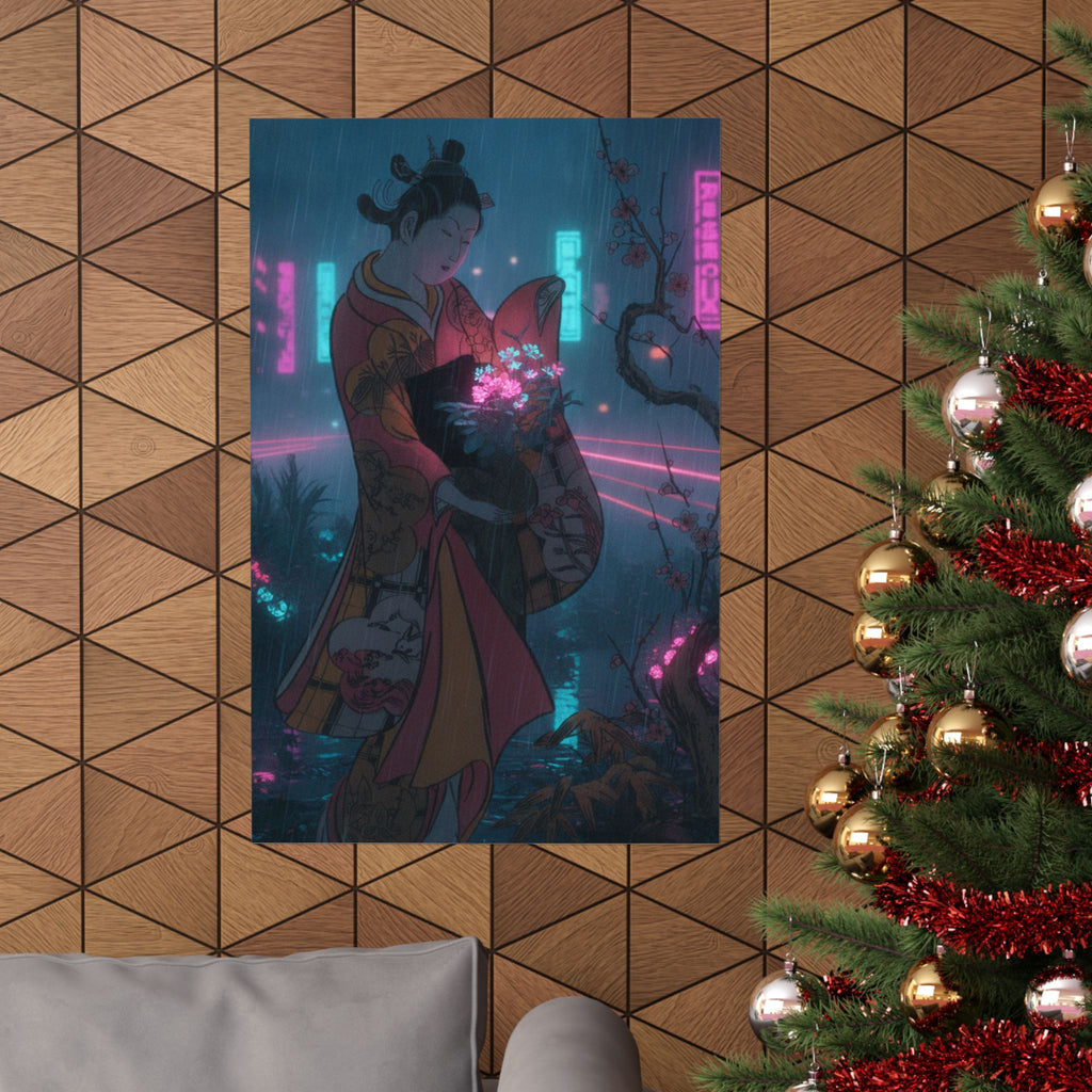 Neon Noir — A Young Lady In A Garden — Matte Poster
