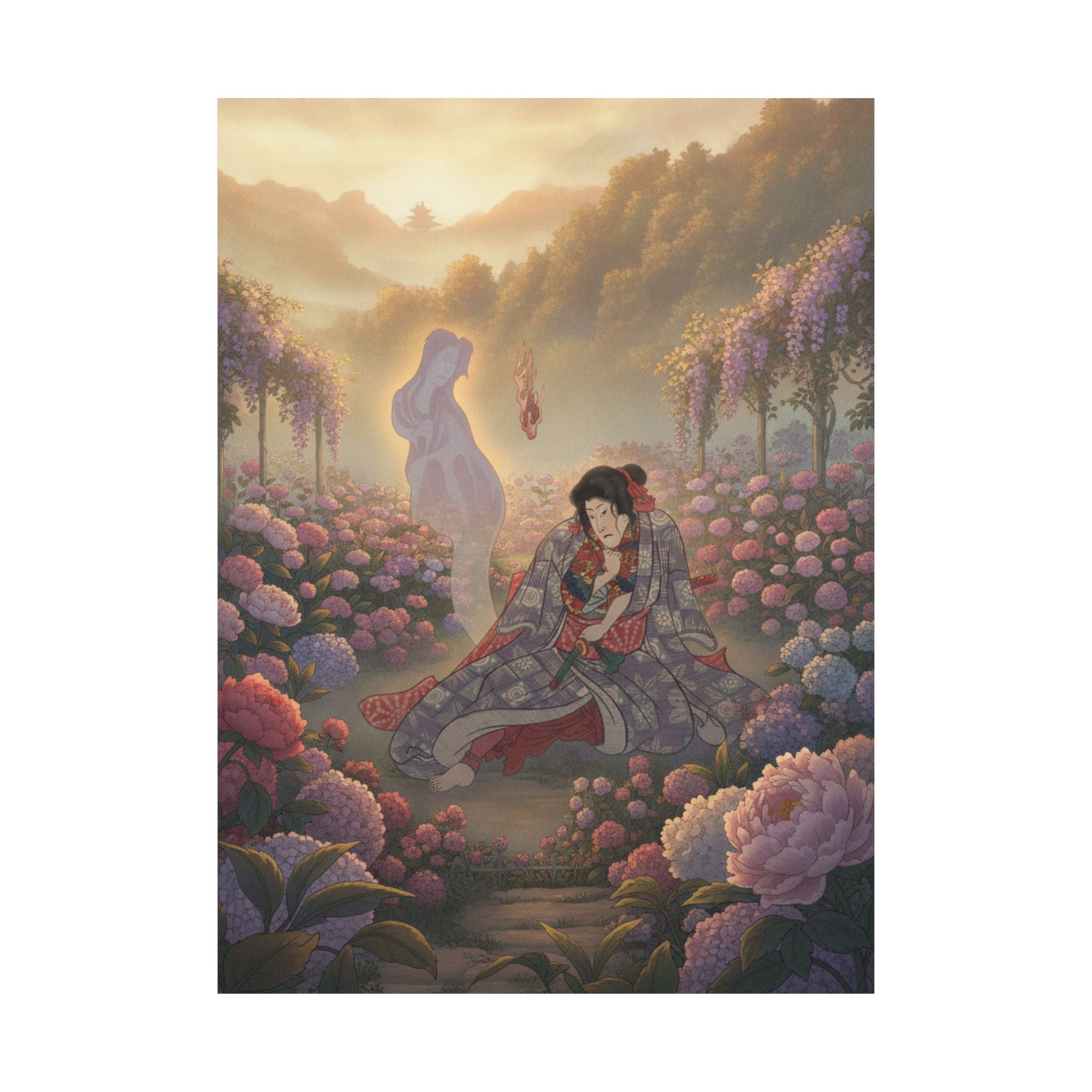 Scenic Nature — Toriyama Akinari Terutada With Ghost; (The Lavender Chapter) — Matte Poster