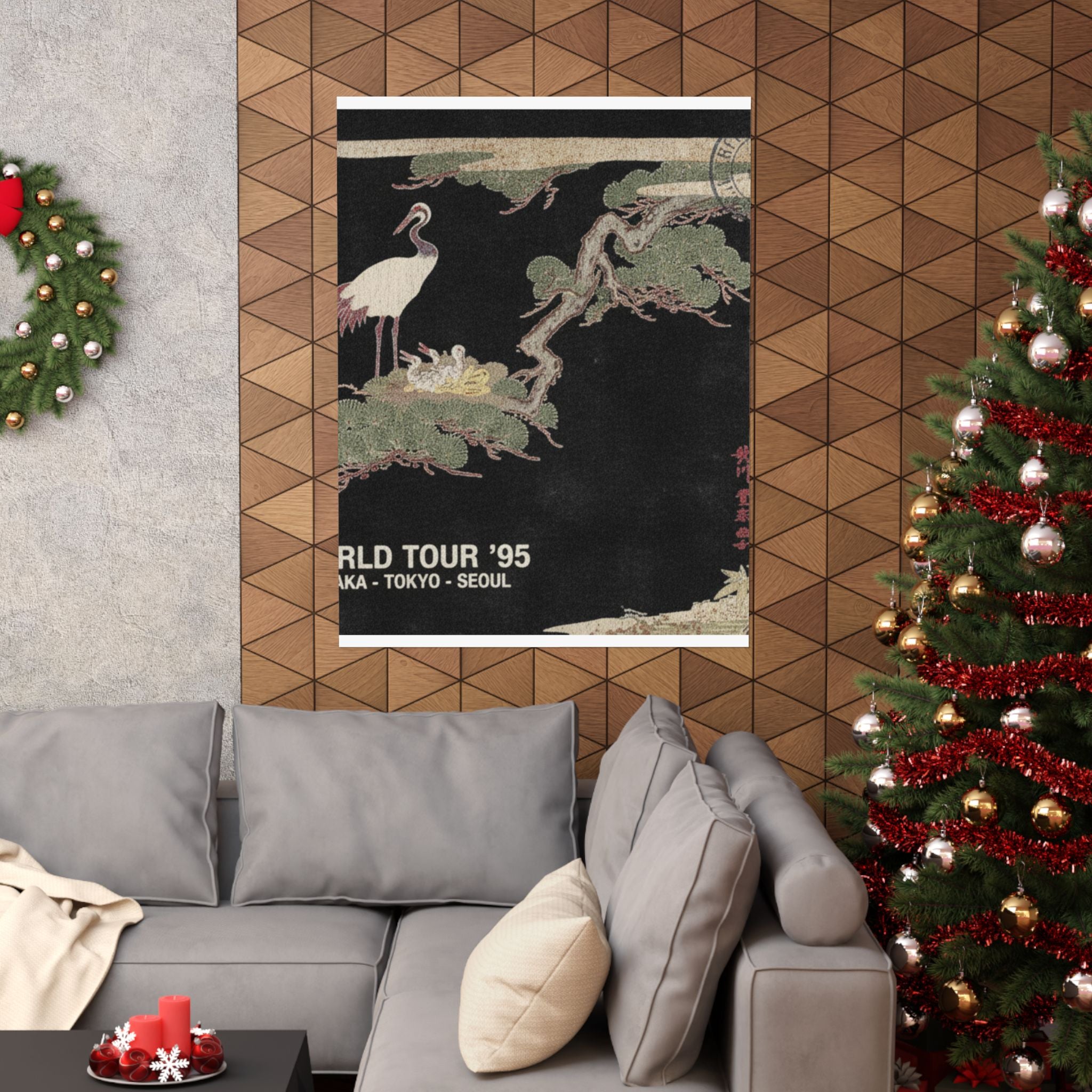 Vintage Bootleg — Crane And Their Young In Their Nest In The Branches Of A Pine-Tree — Matte Poster
