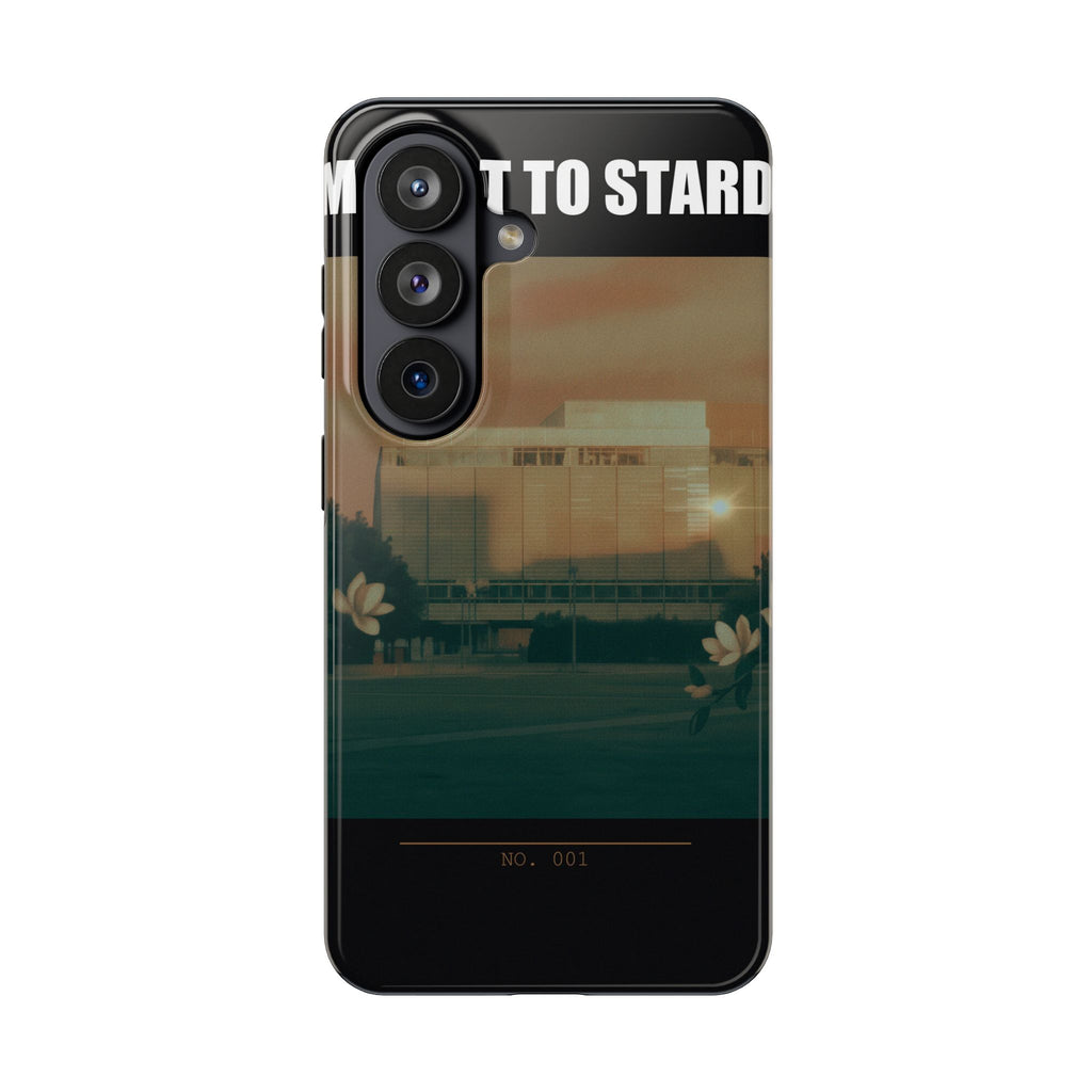 Dusk Brutalist Building and Daisies Photo Phone Case