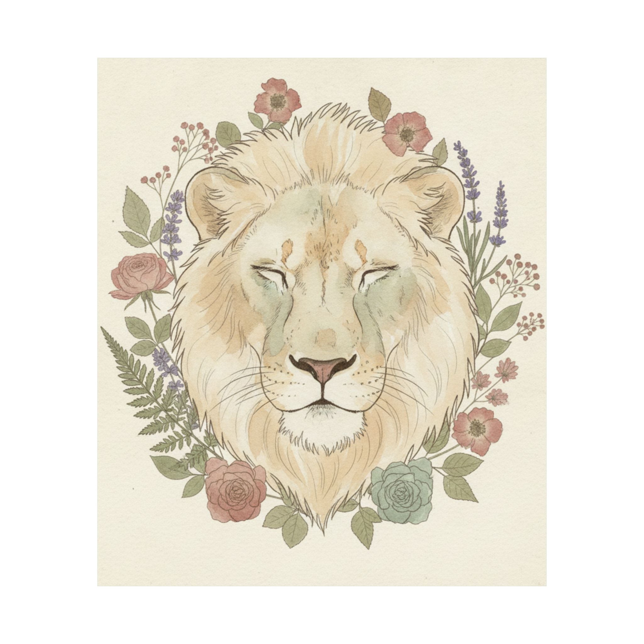 Botanical — Lion — Matte Poster