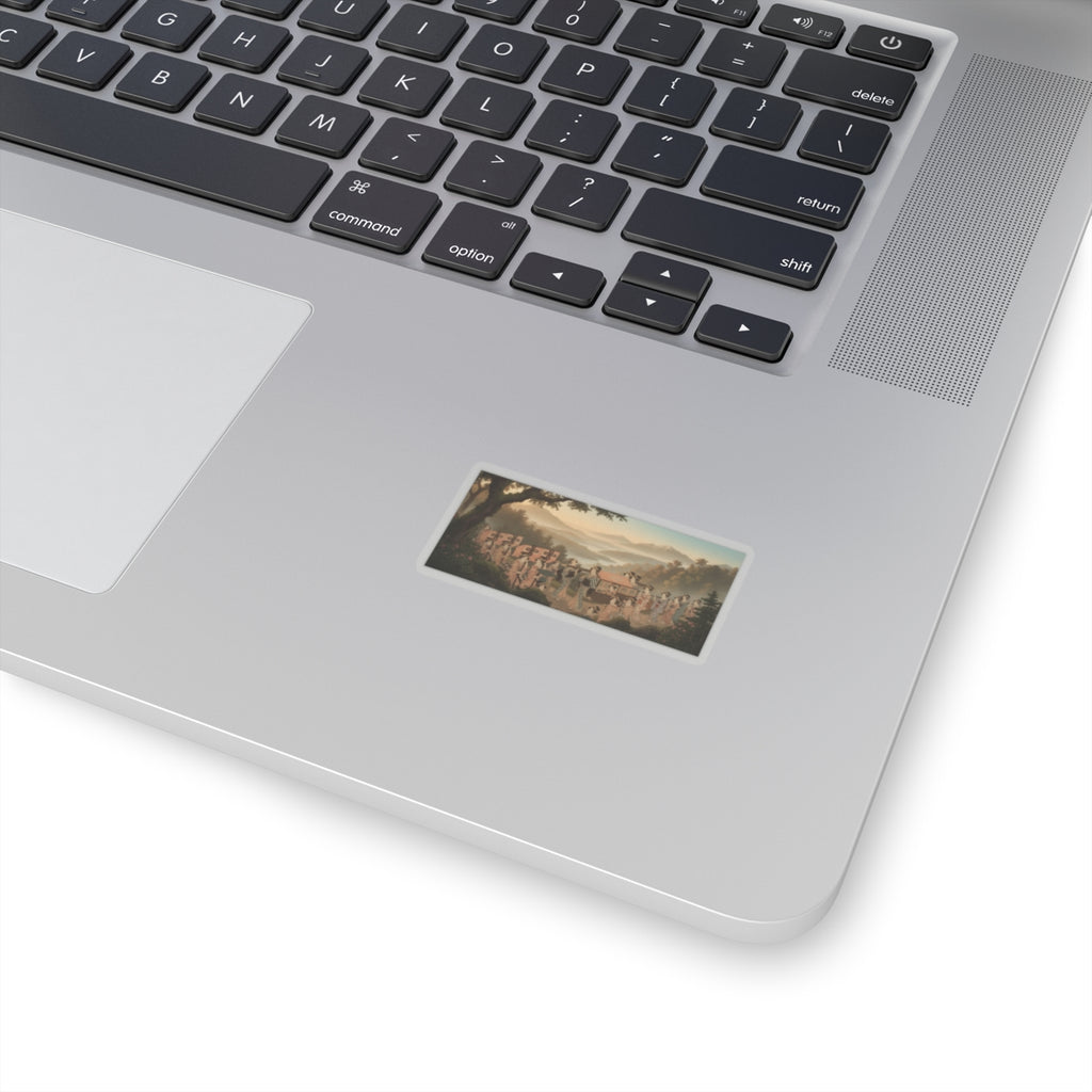 Scenic Nature — Promenade Of Famous Beauty Escorted By Many Female Attendants — Kiss-Cut Sticker