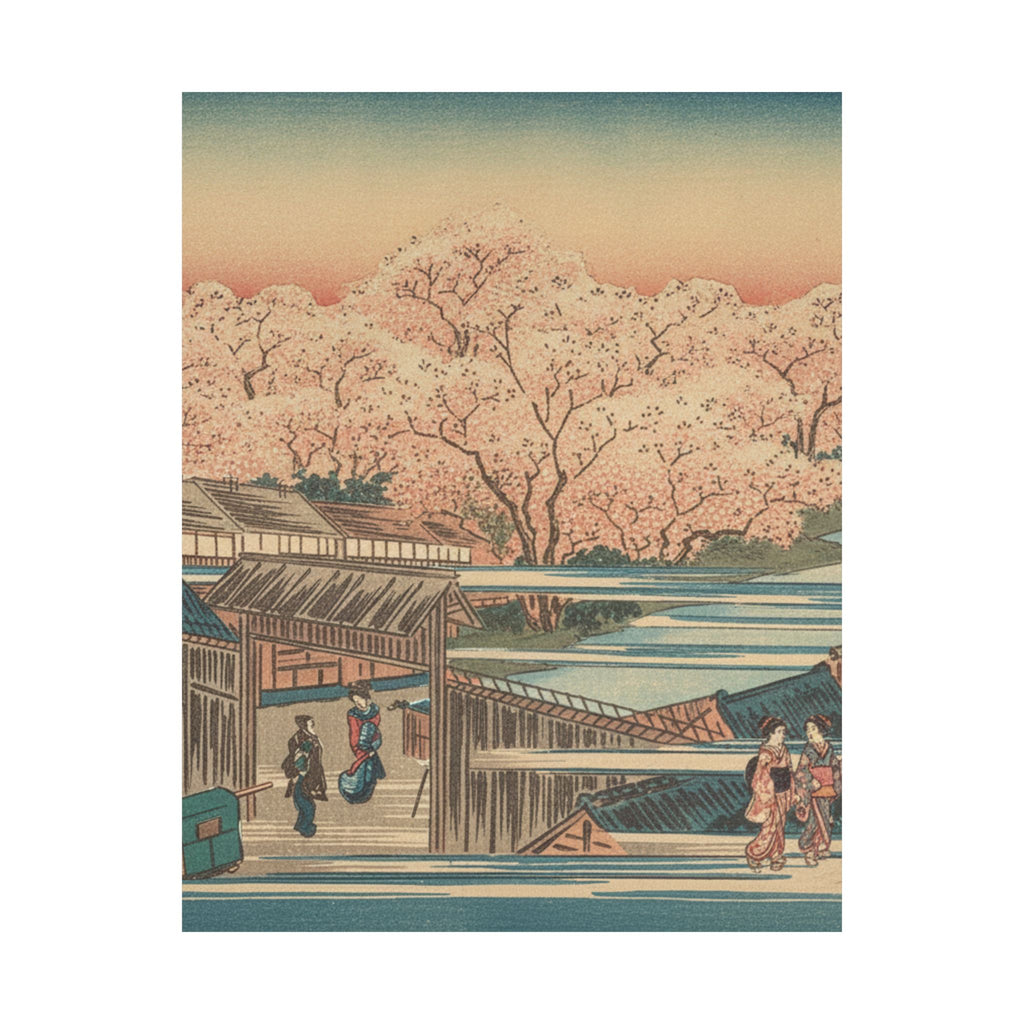 Scenic Nature — Morning Cherries At Yoshiwara — Matte Poster