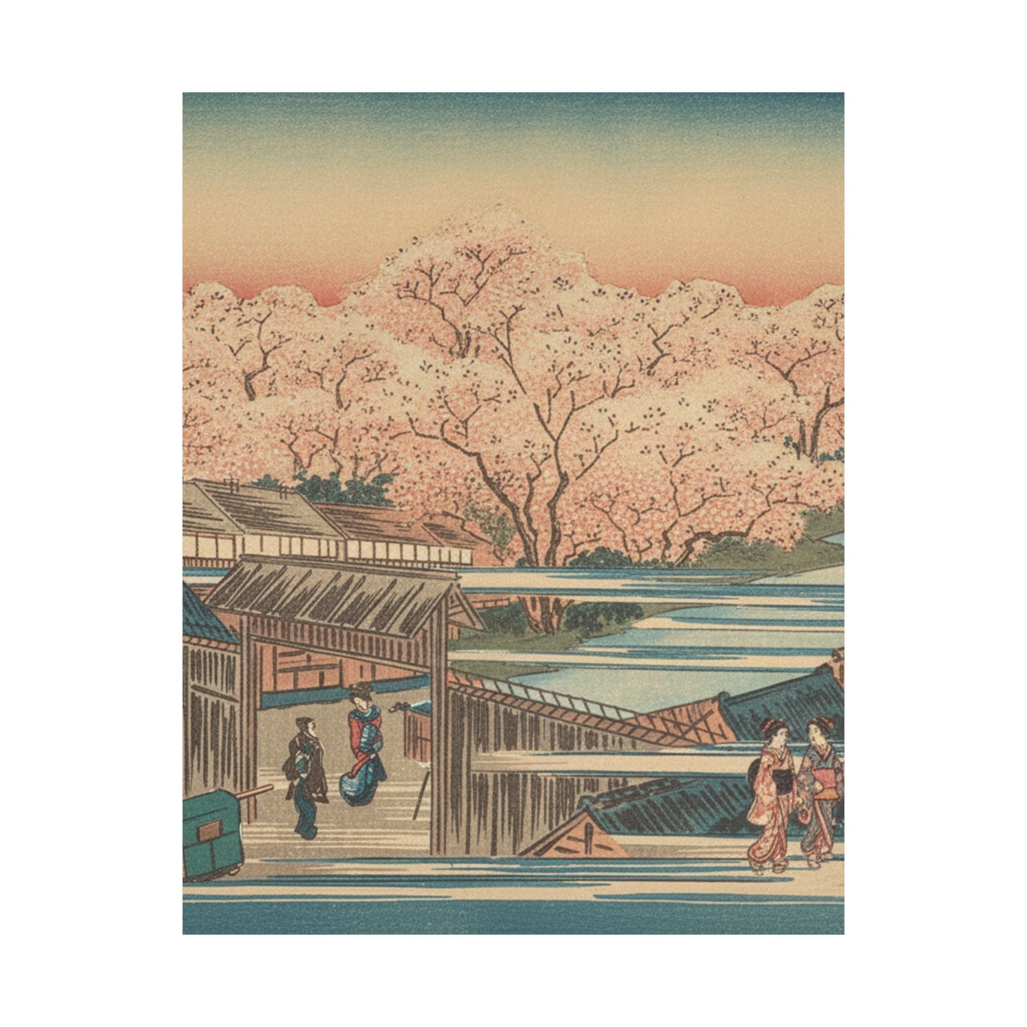 Scenic Nature — Morning Cherries At Yoshiwara — Matte Poster