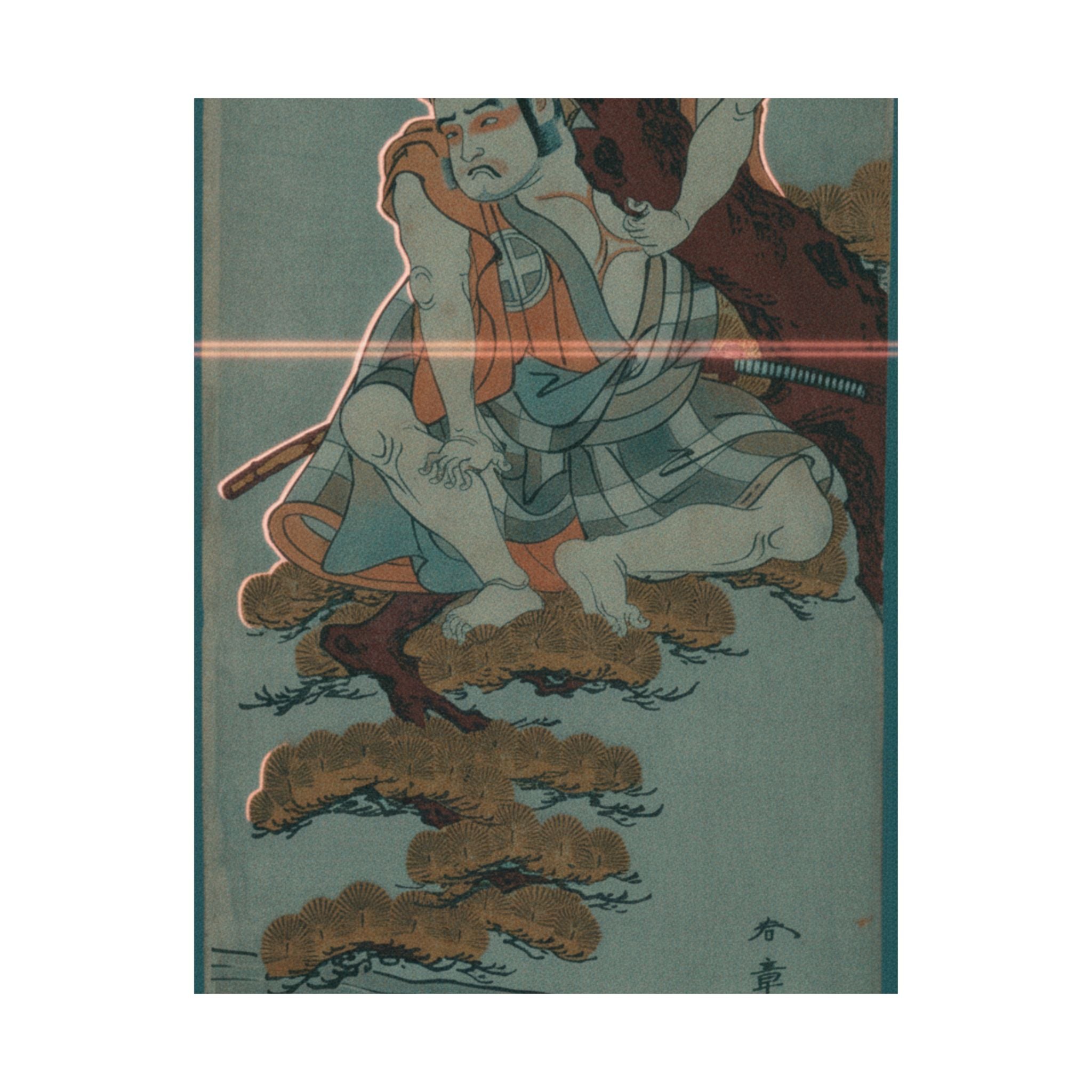 Cinematic — The Actor Otani Hiroemon Iii Watching From The Branches Of A Pine Tree Overhangi — Matte Poster