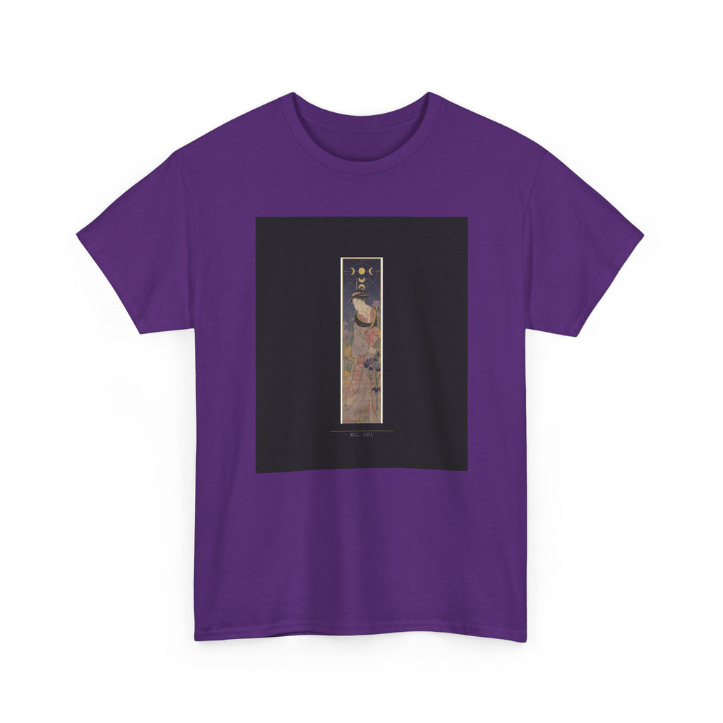 Crescent Moon Quail Vertical Ukiyo-e Graphic Tee